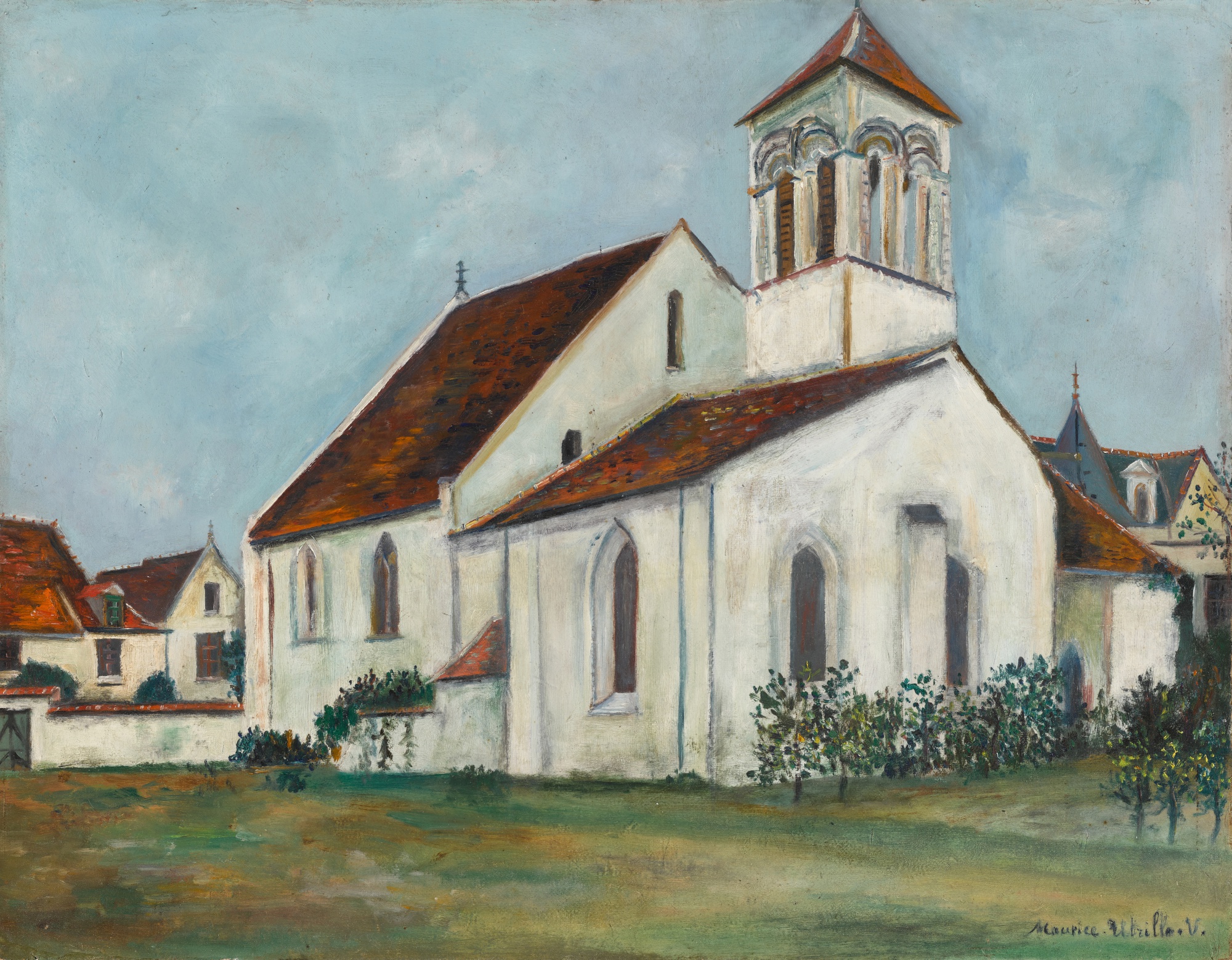 Maurice Utrillo — L'Église Saint-Laurent, Beaulieu-les-Loches (Indre-et-Loire)