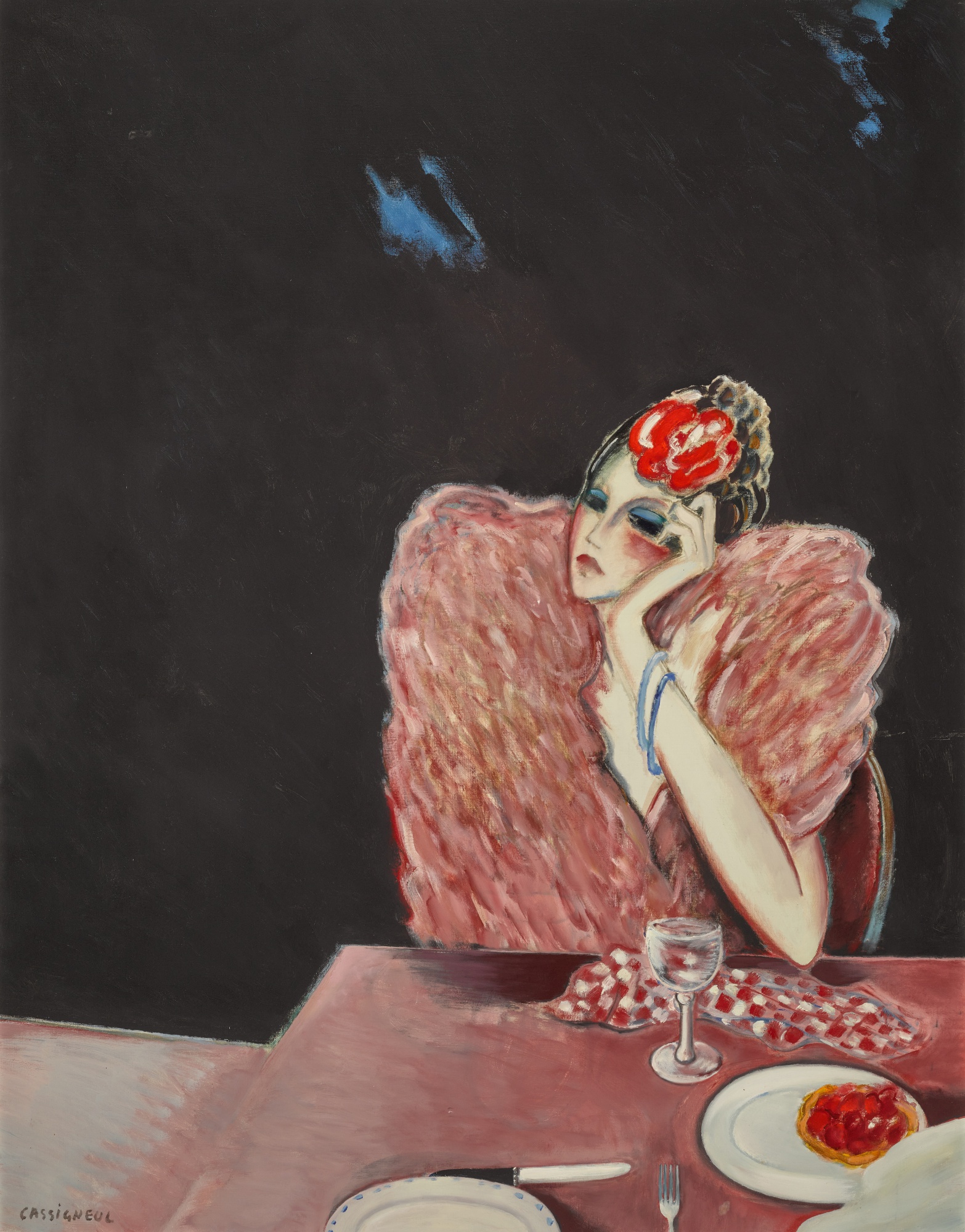 Jean-Pierre Cassigneul — Femme rouge (le bracelet bleu)