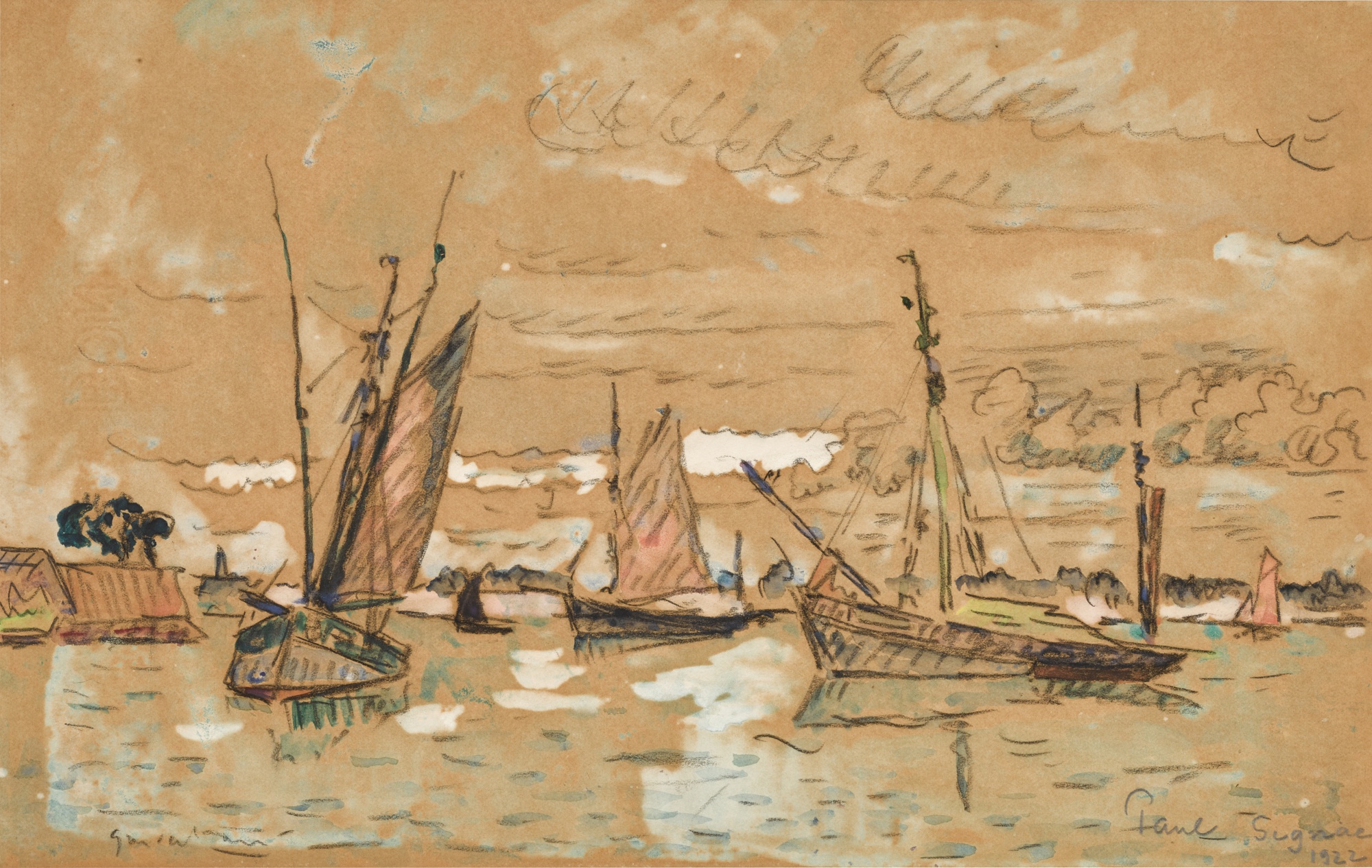 Paul Signac — Bateaux à Honfleur