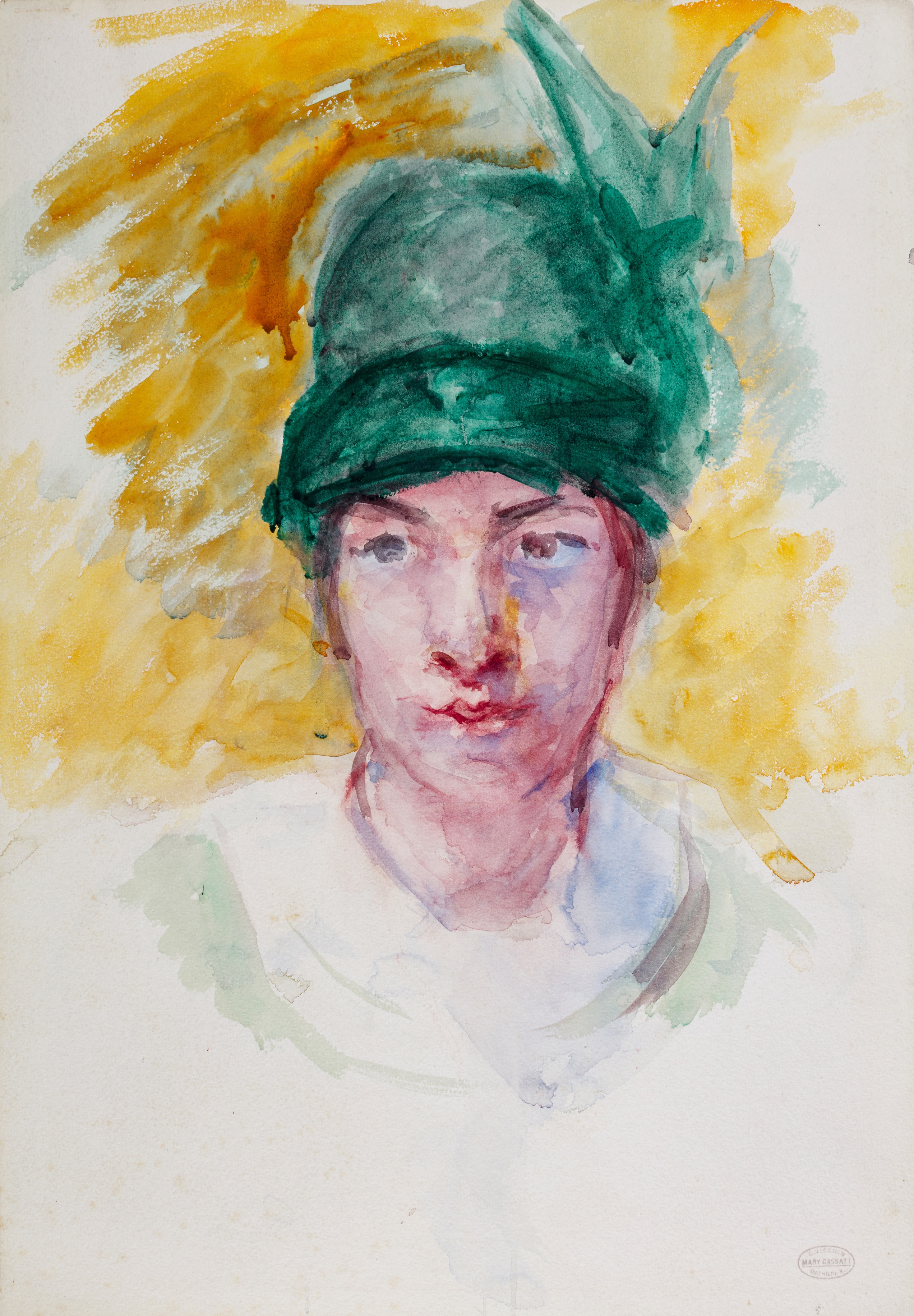 Mary Cassatt — Sketch for 'Young Woman in a Small Winged Hat Holding a Cat' 