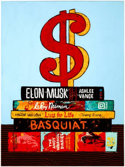 Still Life with Warhol Sculpture on Art Books