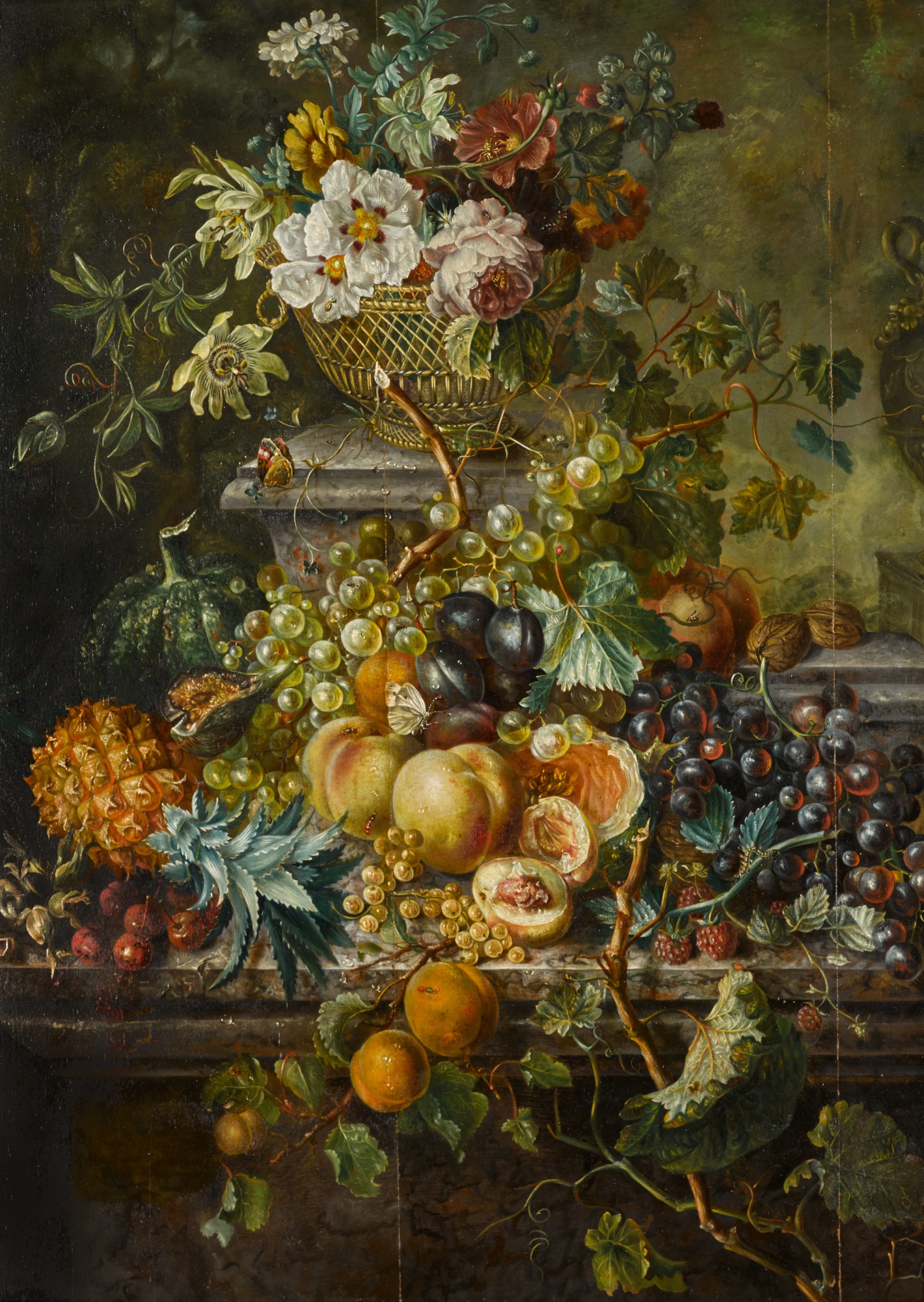 Follower of Jacobus Linthorst — Still life of flowers and fruit