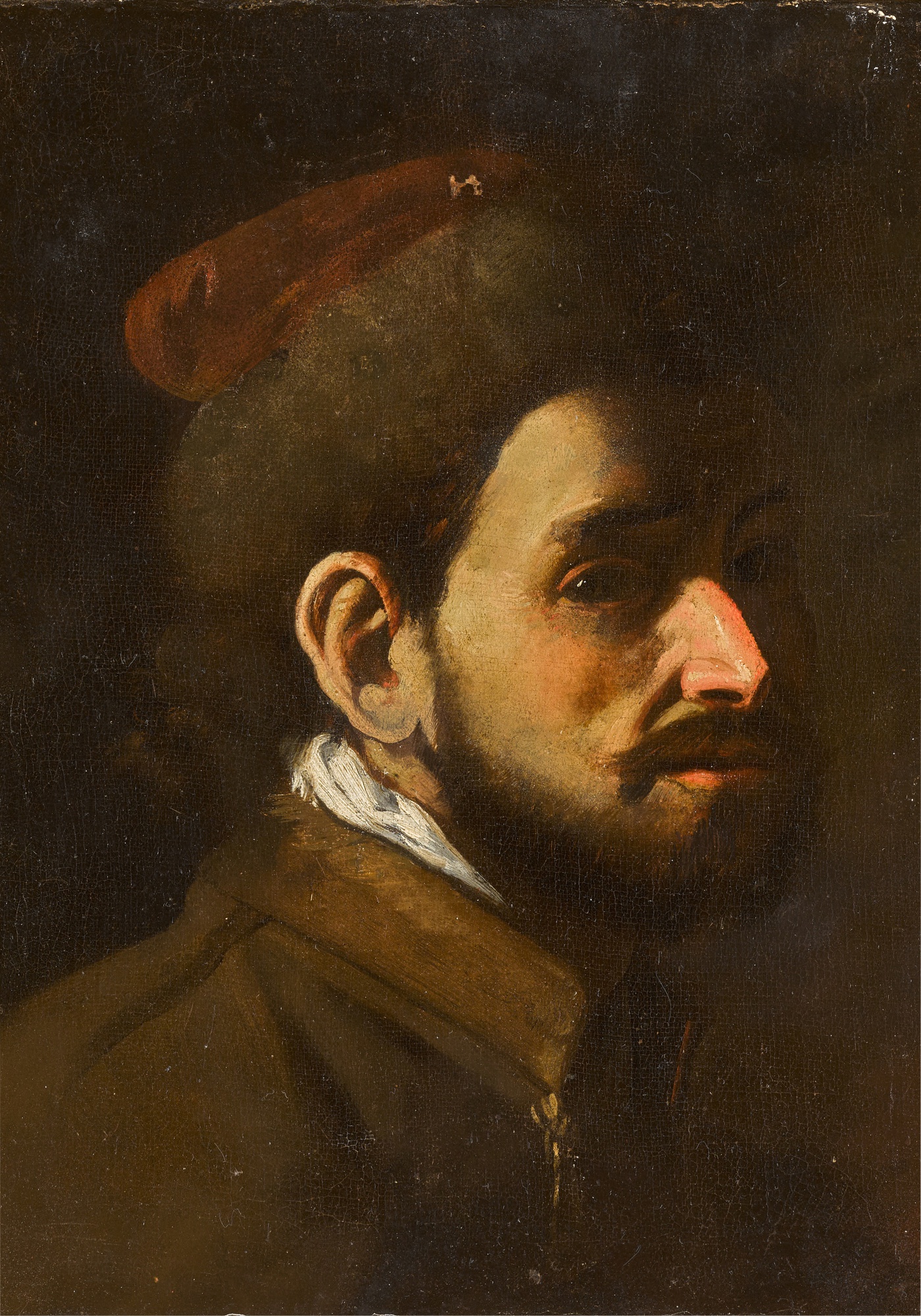 Neapolitan School, 17th century — Portrait of a man in a fur cap