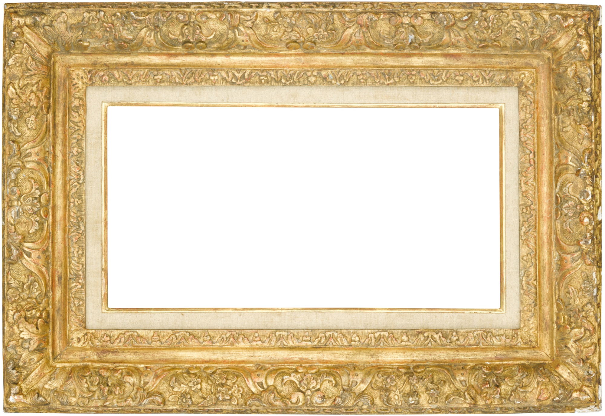 A Louis XIII-XIV carved giltwood frame — A Louis XIII-XIV carved giltwood frame