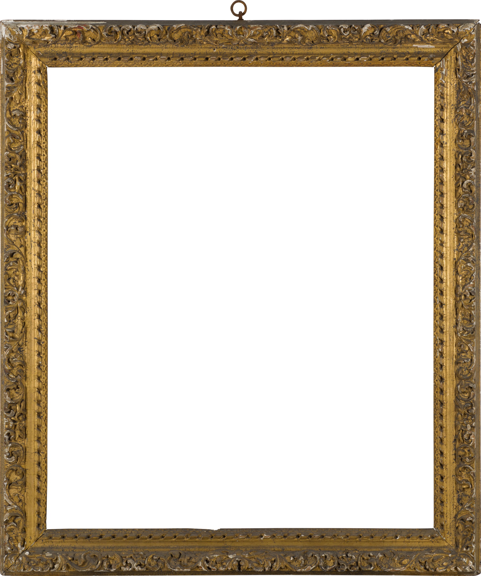 A 17th-century British Baroque carved giltwood frame — A 17th-century British Baroque carved giltwood frame