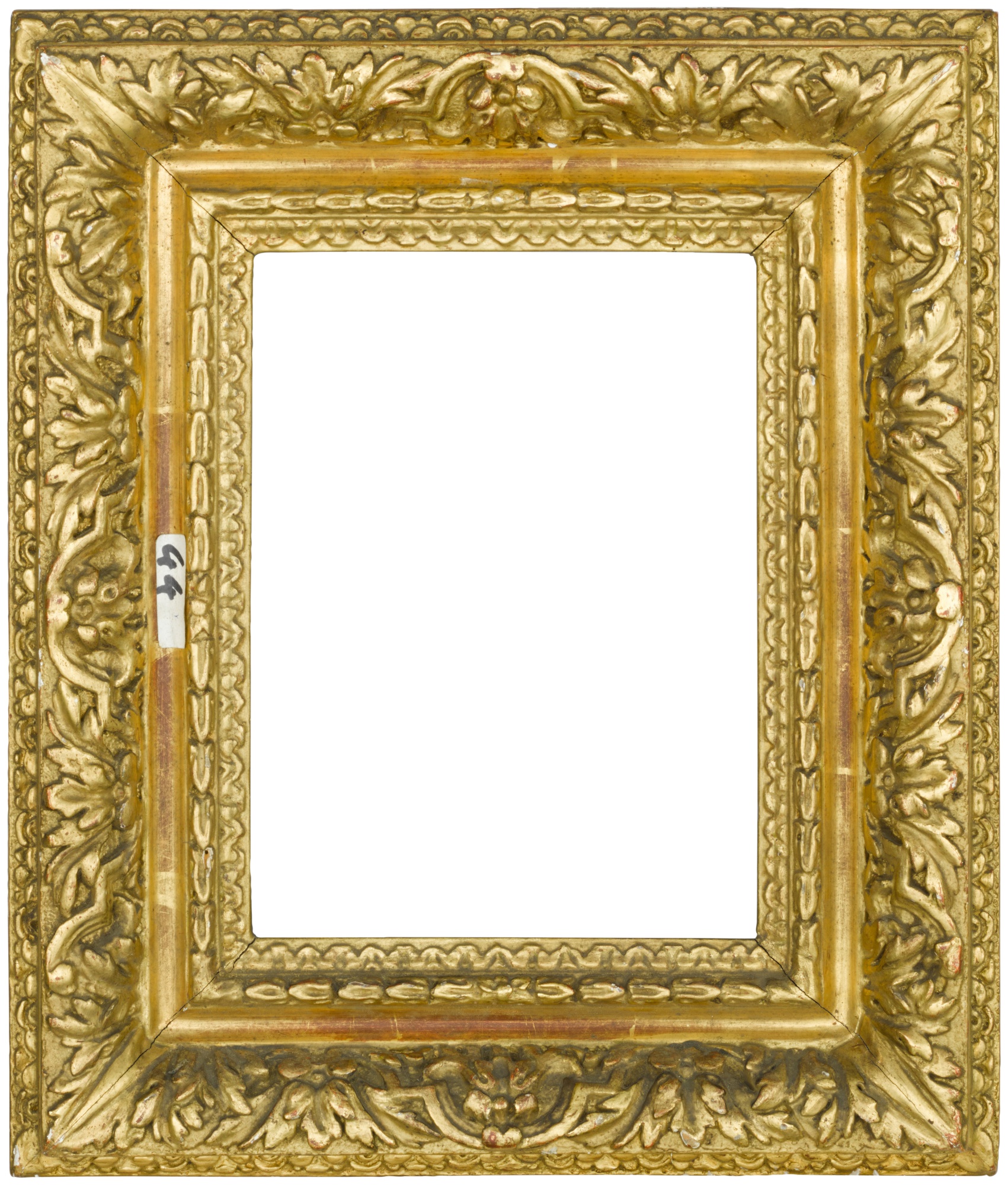 A Louis XIII carved giltwood frame — A Louis XIII carved giltwood frame