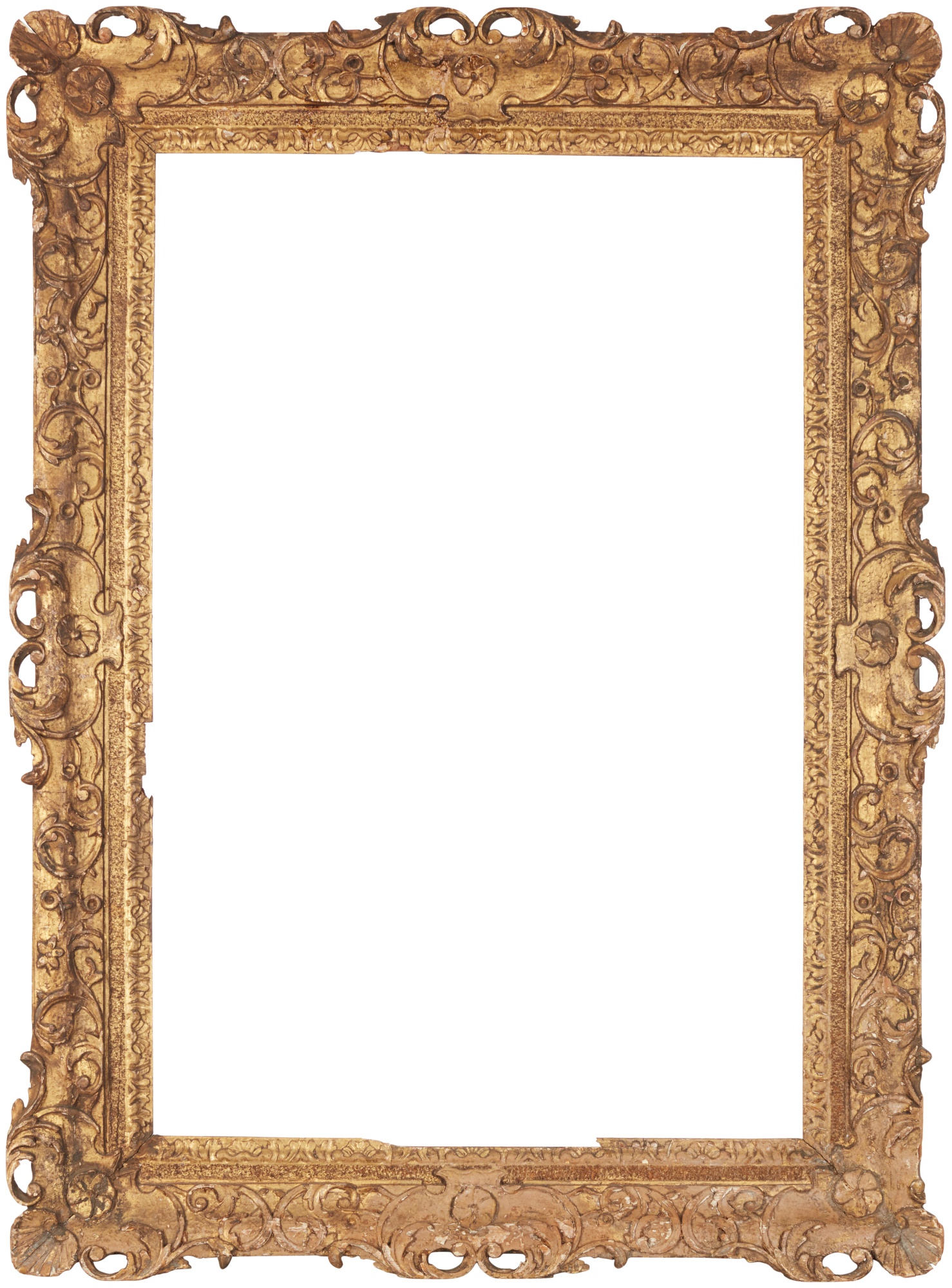 A British Baroque Louis XIV-style carved giltwood frame —  A British Baroque Louis XIV-style carved giltwood frame
