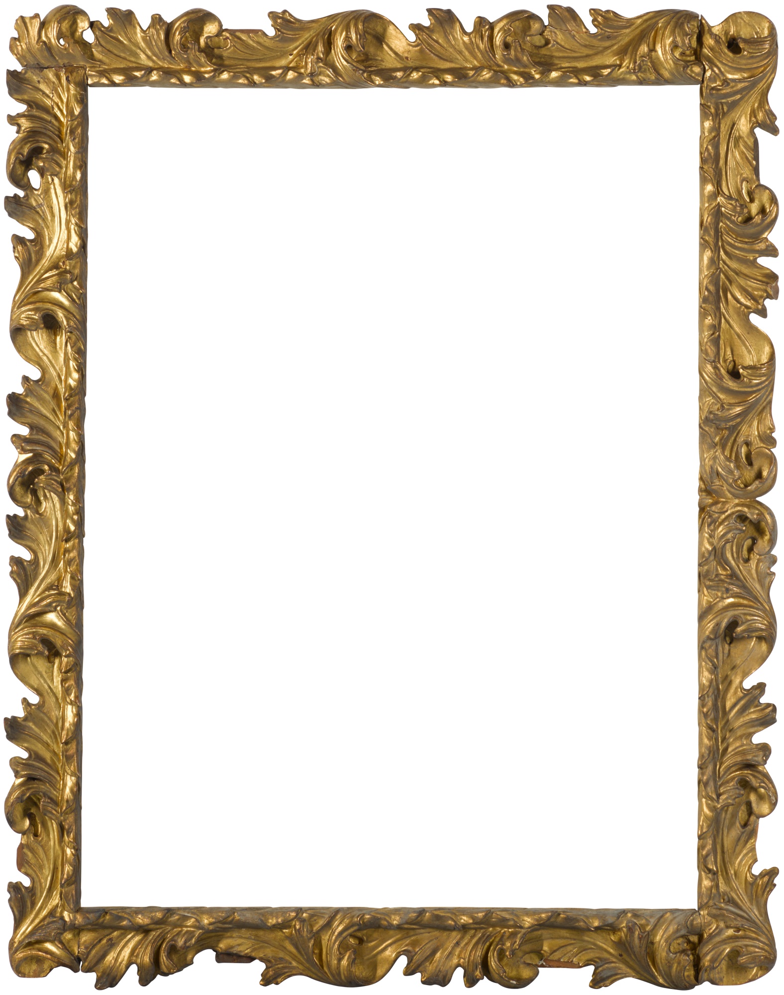 A 19th-century Italian Baroque-style carved giltwood leaf frame — A 19th-century Italian Baroque-style carved giltwood leaf frame