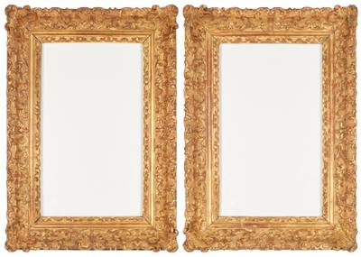 A pair of Louis XIV carved giltwood frames