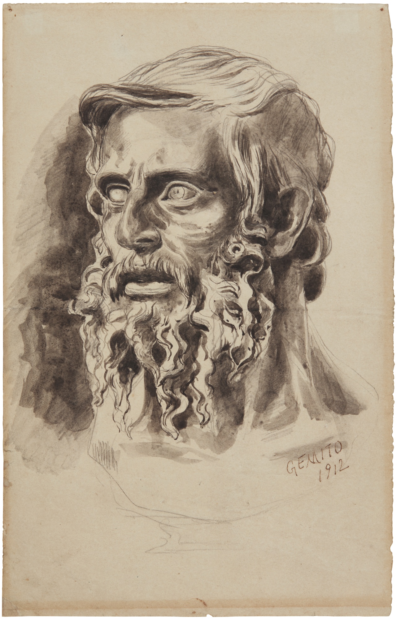 Study of a bearded man, looking to the left
