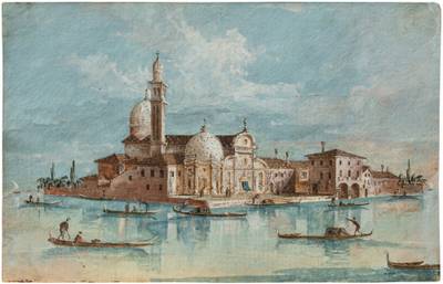 Two Views of Venice: A) Isola di San Michele, Murano B) Isola di San Mattia, Murano