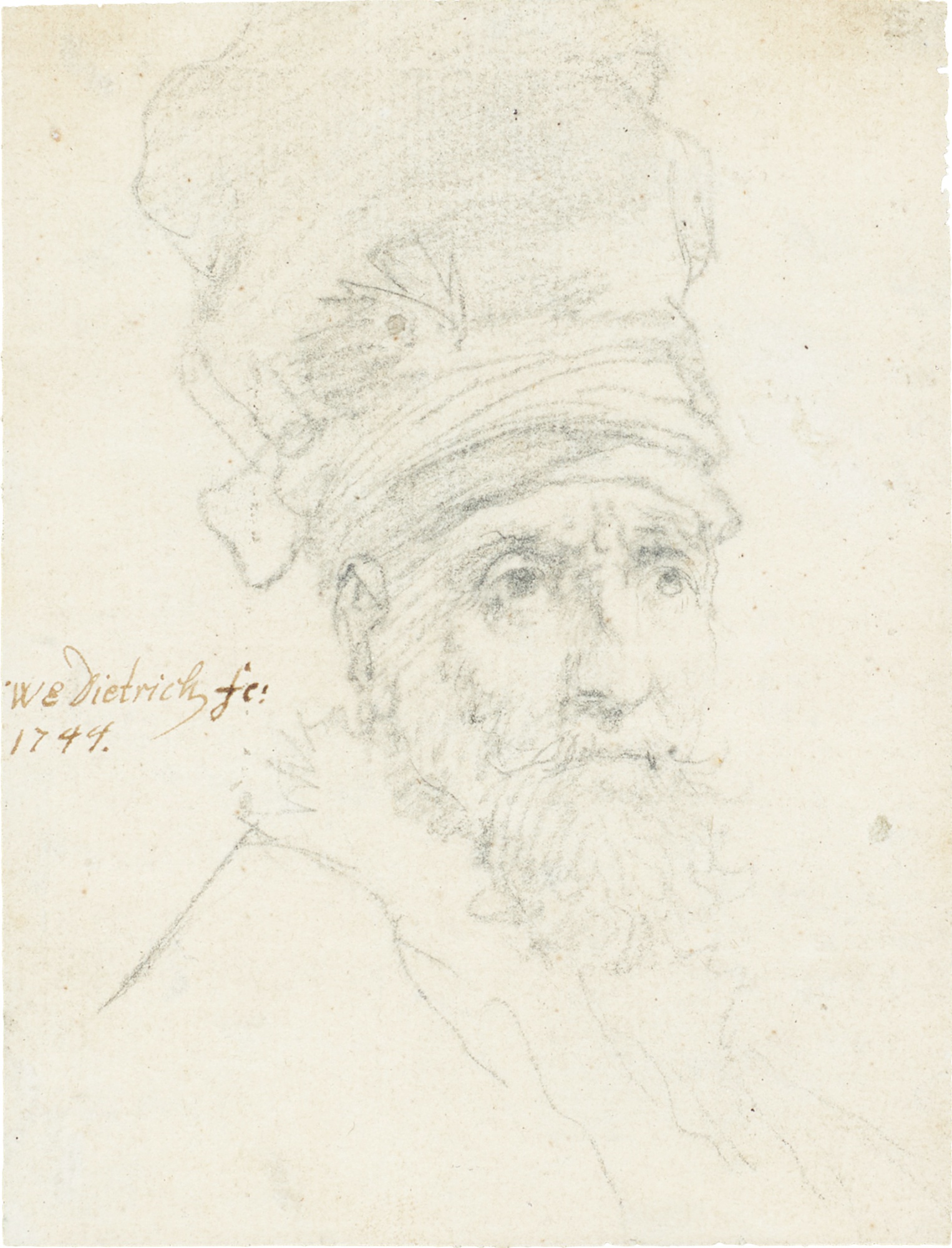 Christian Wilhelm Ernst Dietrich — Portrait of a man wearing a turban