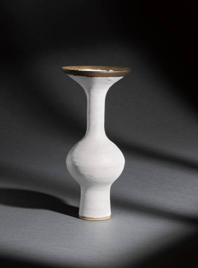 White Vase With Flaring Lip