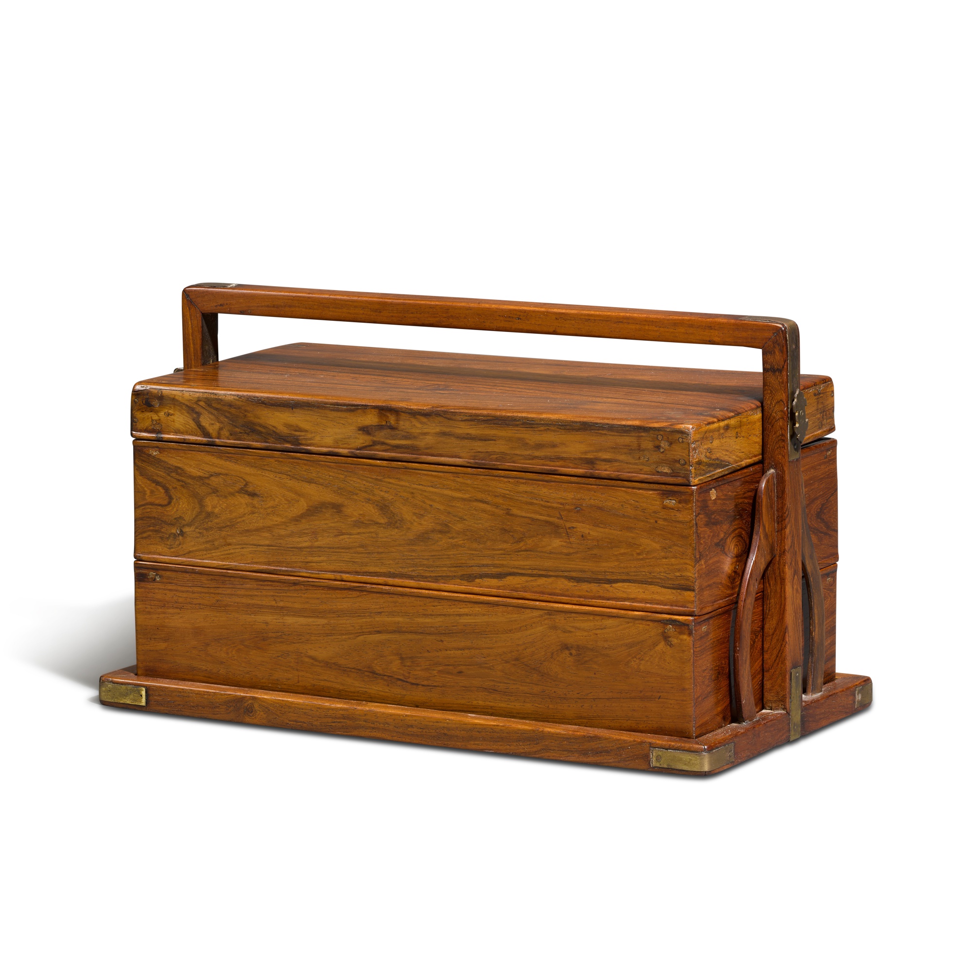 A 'huanghuali' and 'tielimu' picnic box, Qing dynasty, 18th/ 19th century — A 'huanghuali' and 'tielimu' picnic box, Qing dynasty, 18th / 19th century