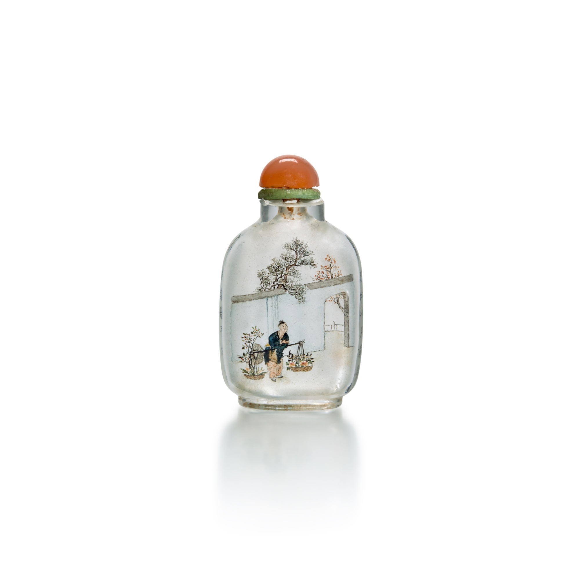 An inside-panted glass 'figural' snuff bottle, — An inside-panted glass 'figural' snuff bottle, Signed Ma Shaoxuan, 19th / 20th century, dated Wu Xu year, corresponding to 1898 