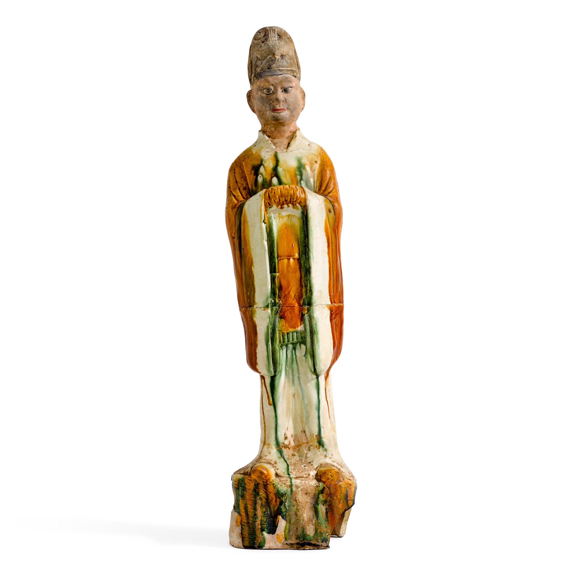 Unknown — A large sancai-glazed figure of an official, Tang dynasty