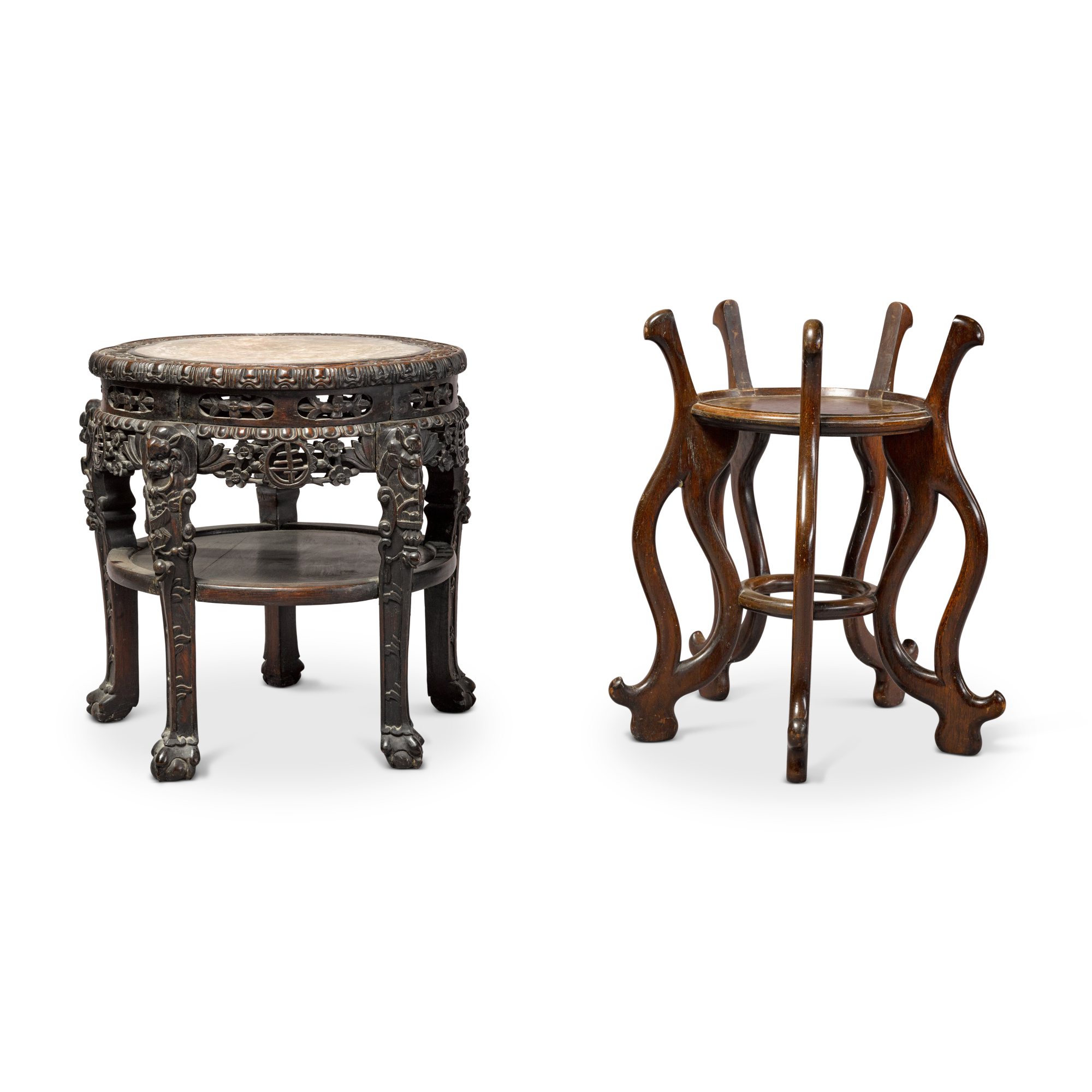 Two 'hongmu' stands,