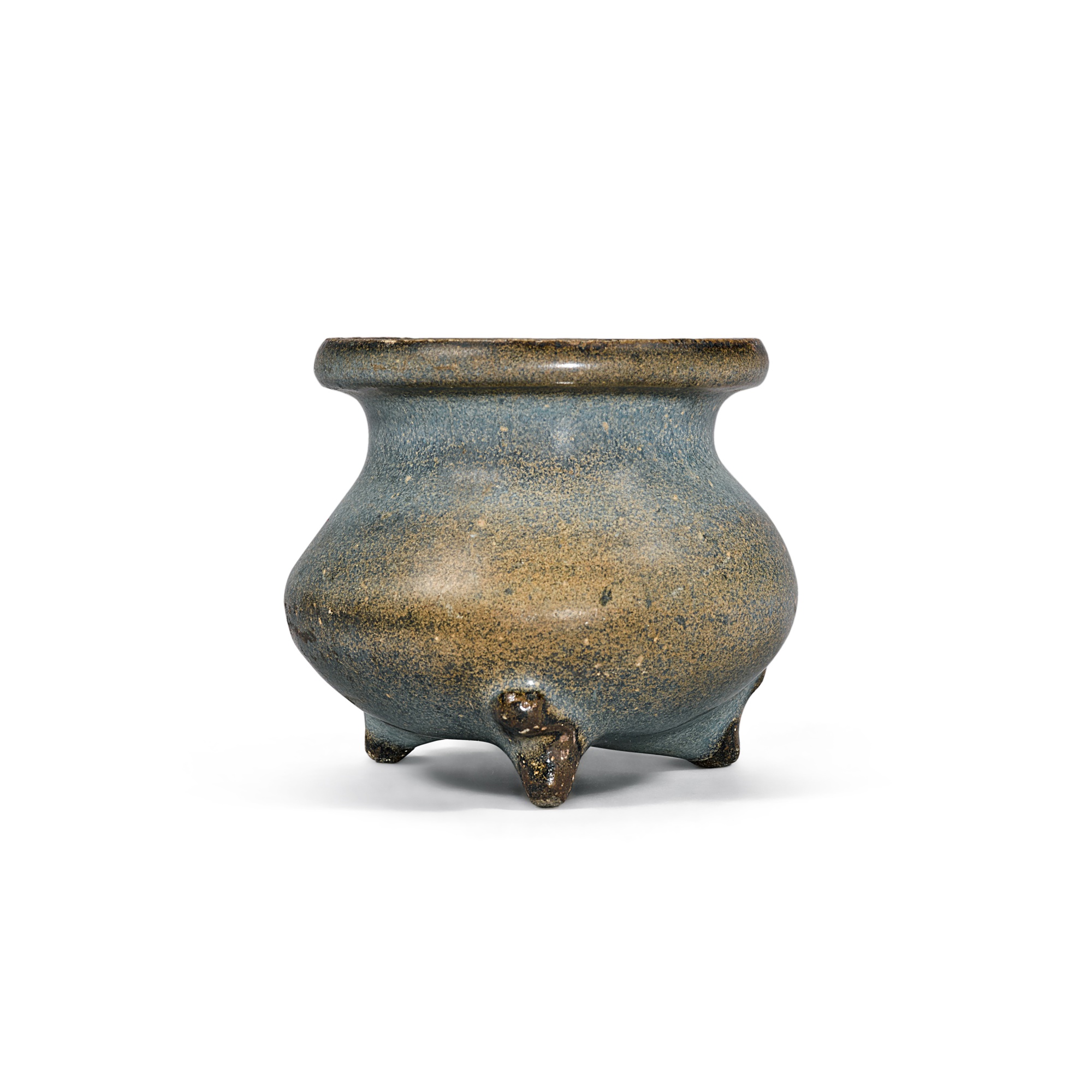 A small 'Jun' tripod censer, — A small 'Jun' tripod censer, Jin dynasty 