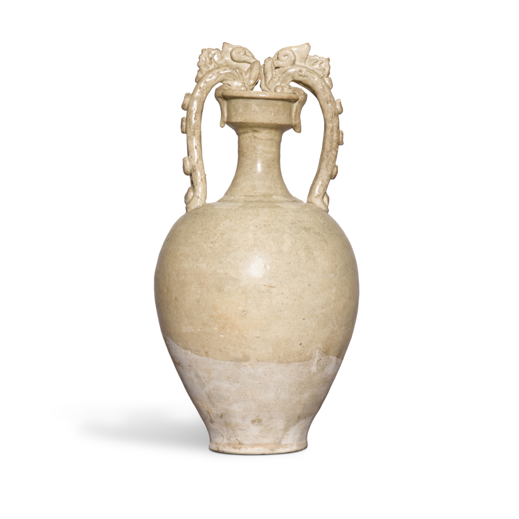 A straw-glazed pottery amphora, — A straw-glazed pottery amphora, Tang dynasty 