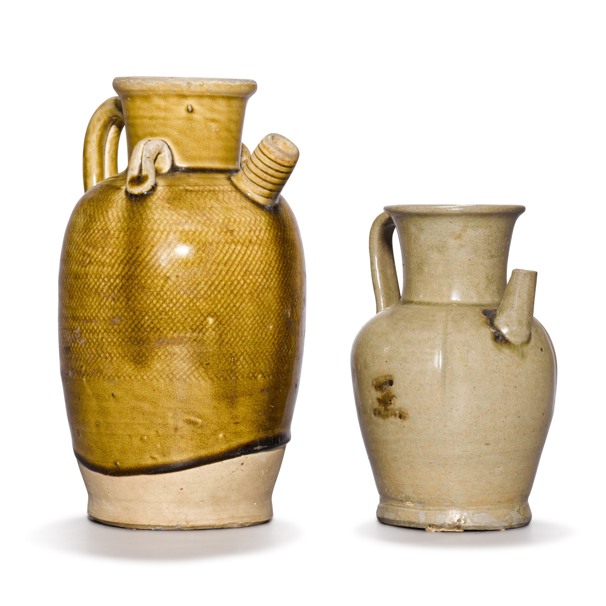 Two pottery ewers