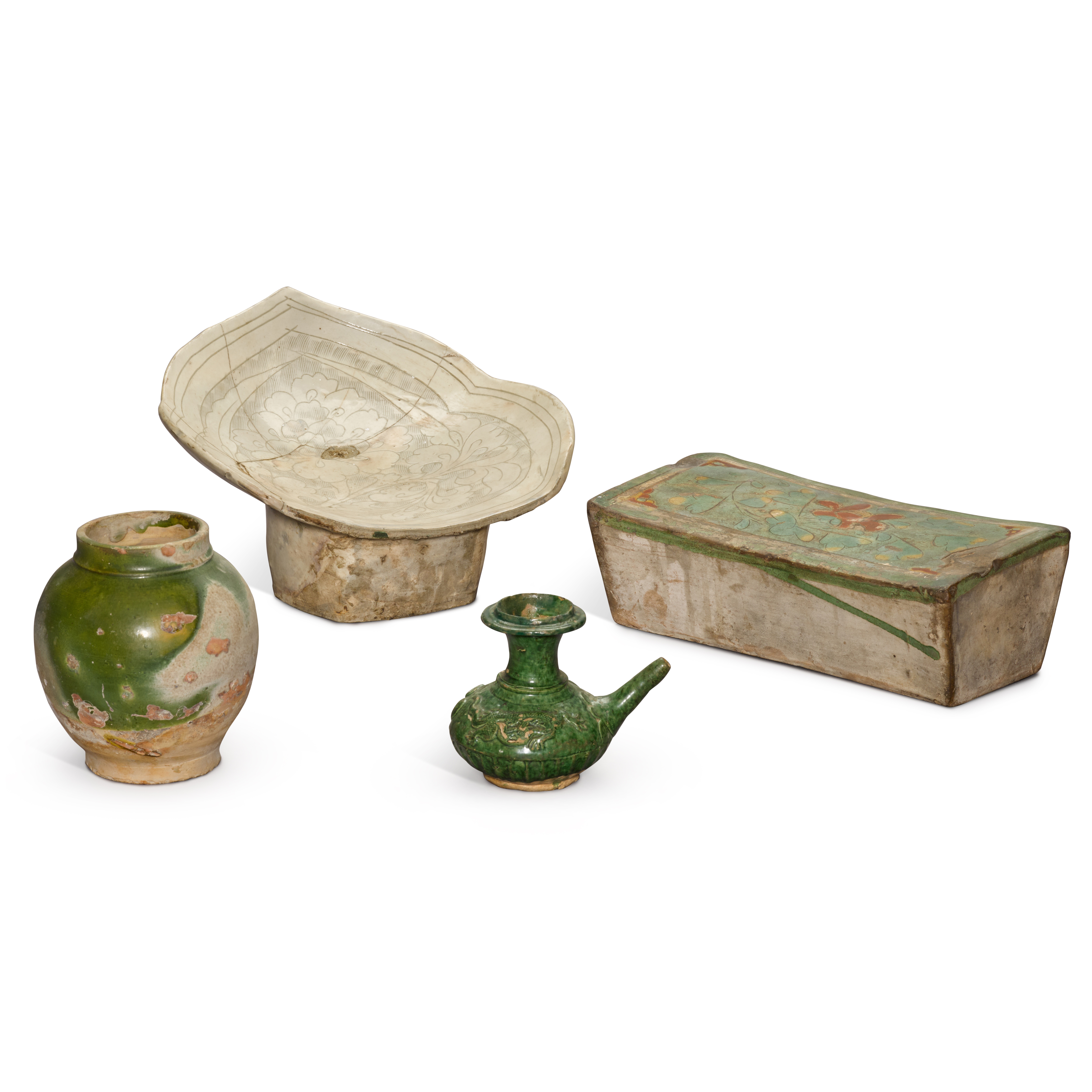 A group of four pottery vessels, — 遼至宋 陶器 一組四件