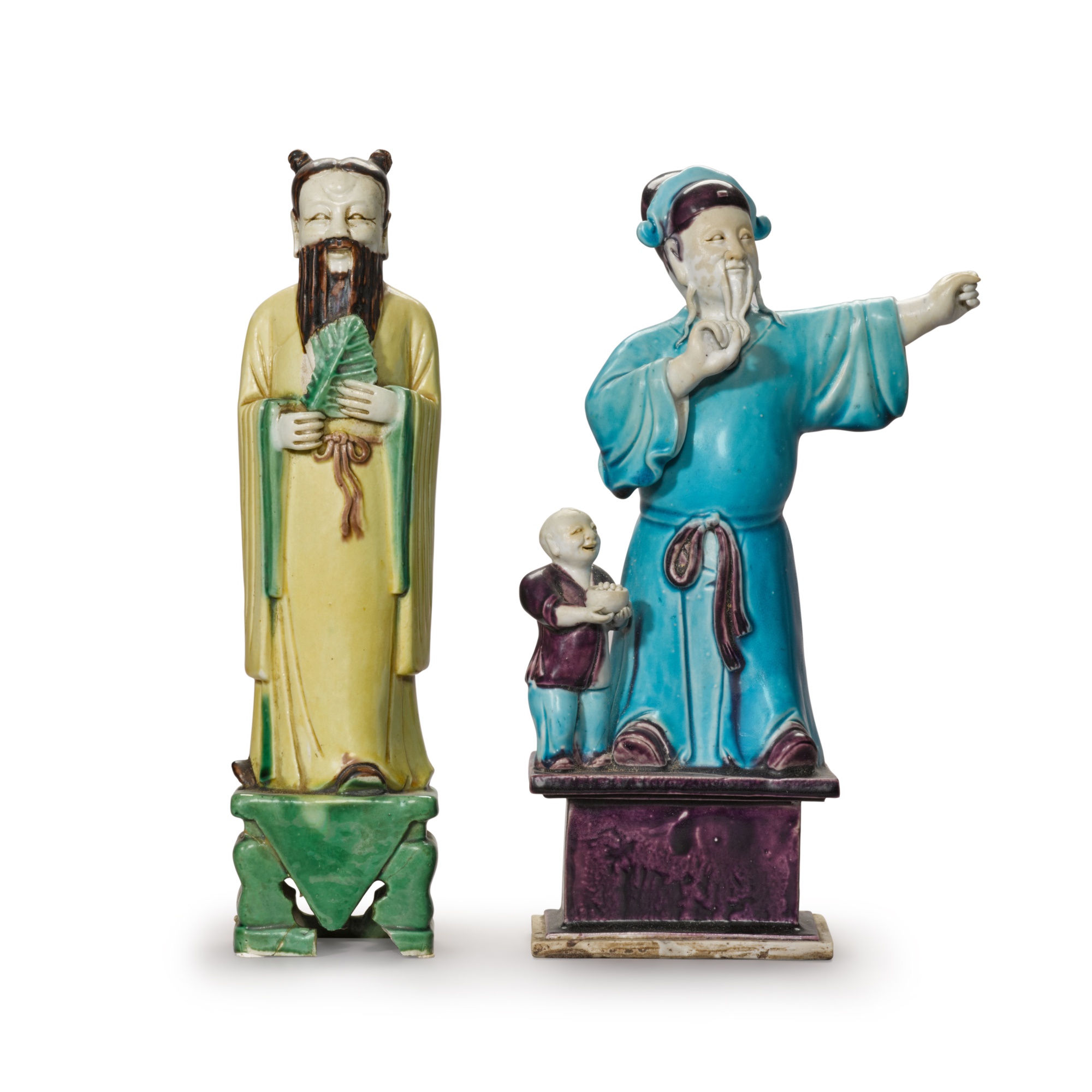 Two biscuit-enamelled porcelain figures