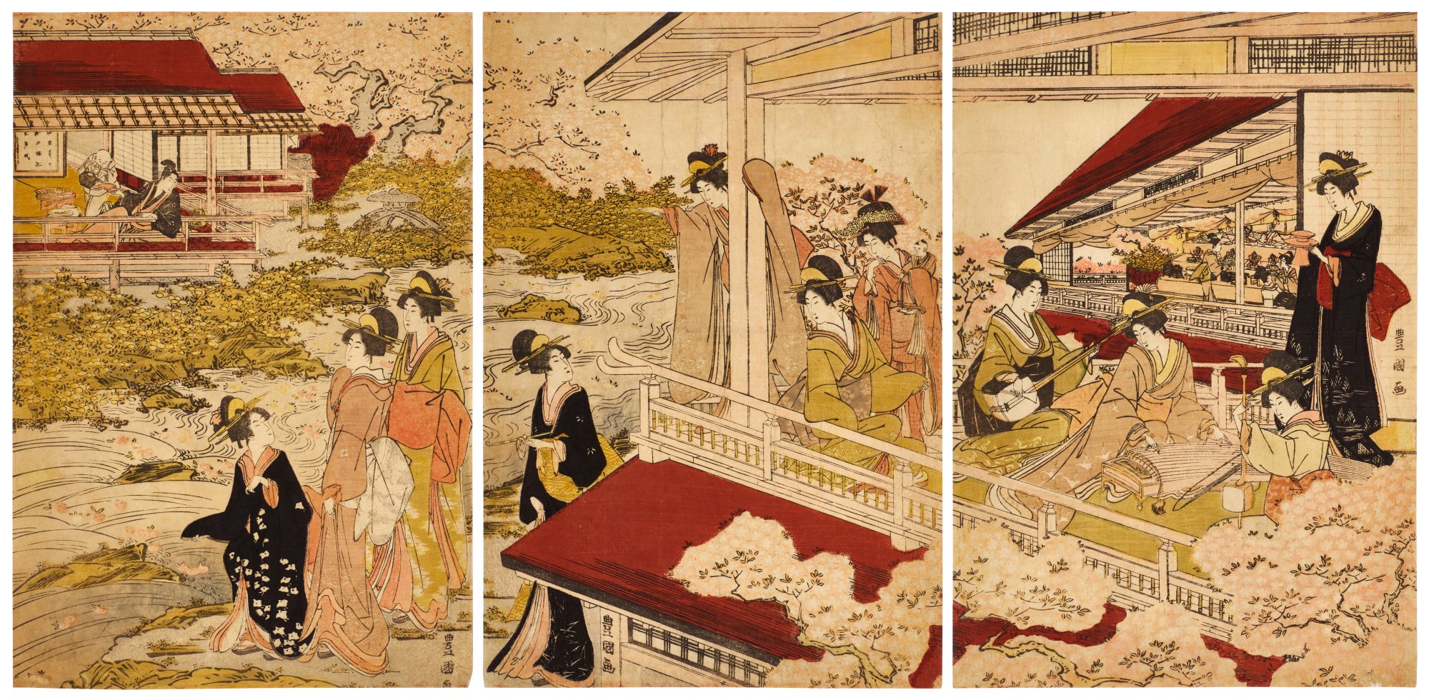 Enjoying cherry blossoms in full bloom | Edo period, early 19th century