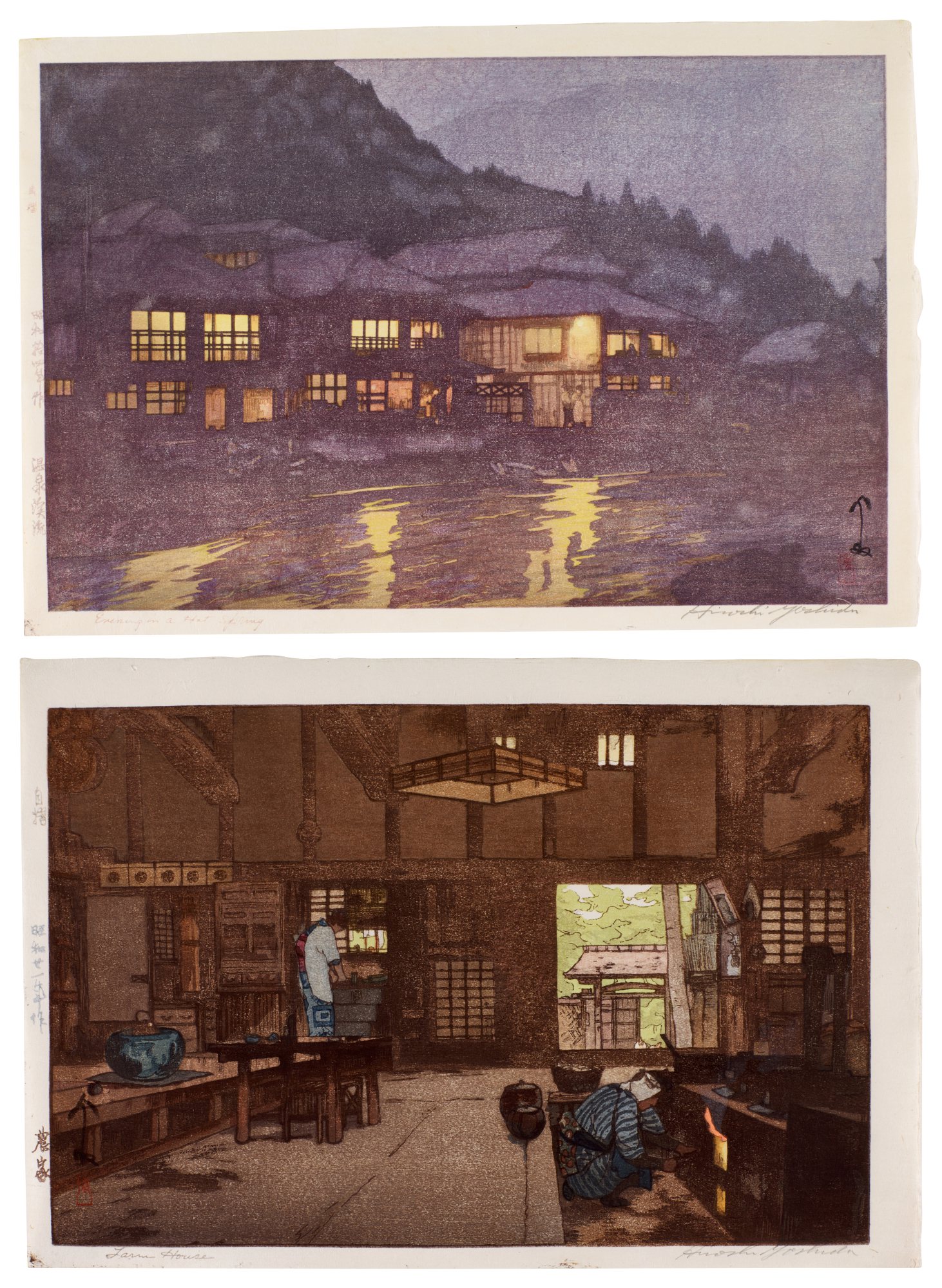 Yoshida Hiroshi — Two woodblock prints | Showa period, 20th century