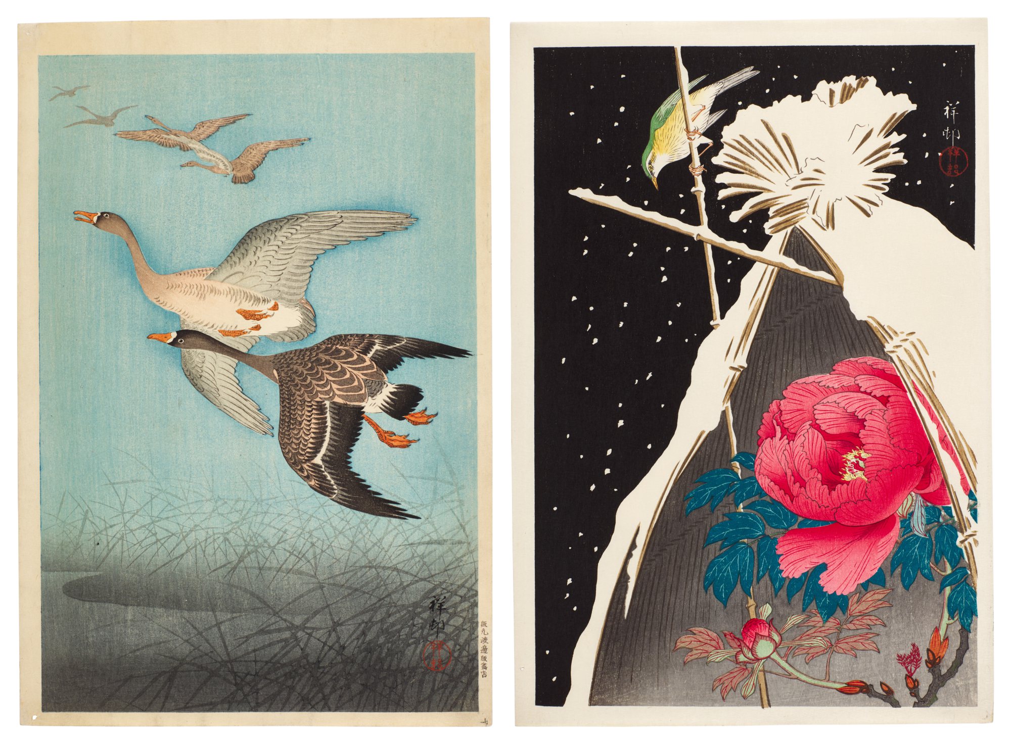 Ohara Koson — Two woodblock prints | Taisho - Showa period, 20th century