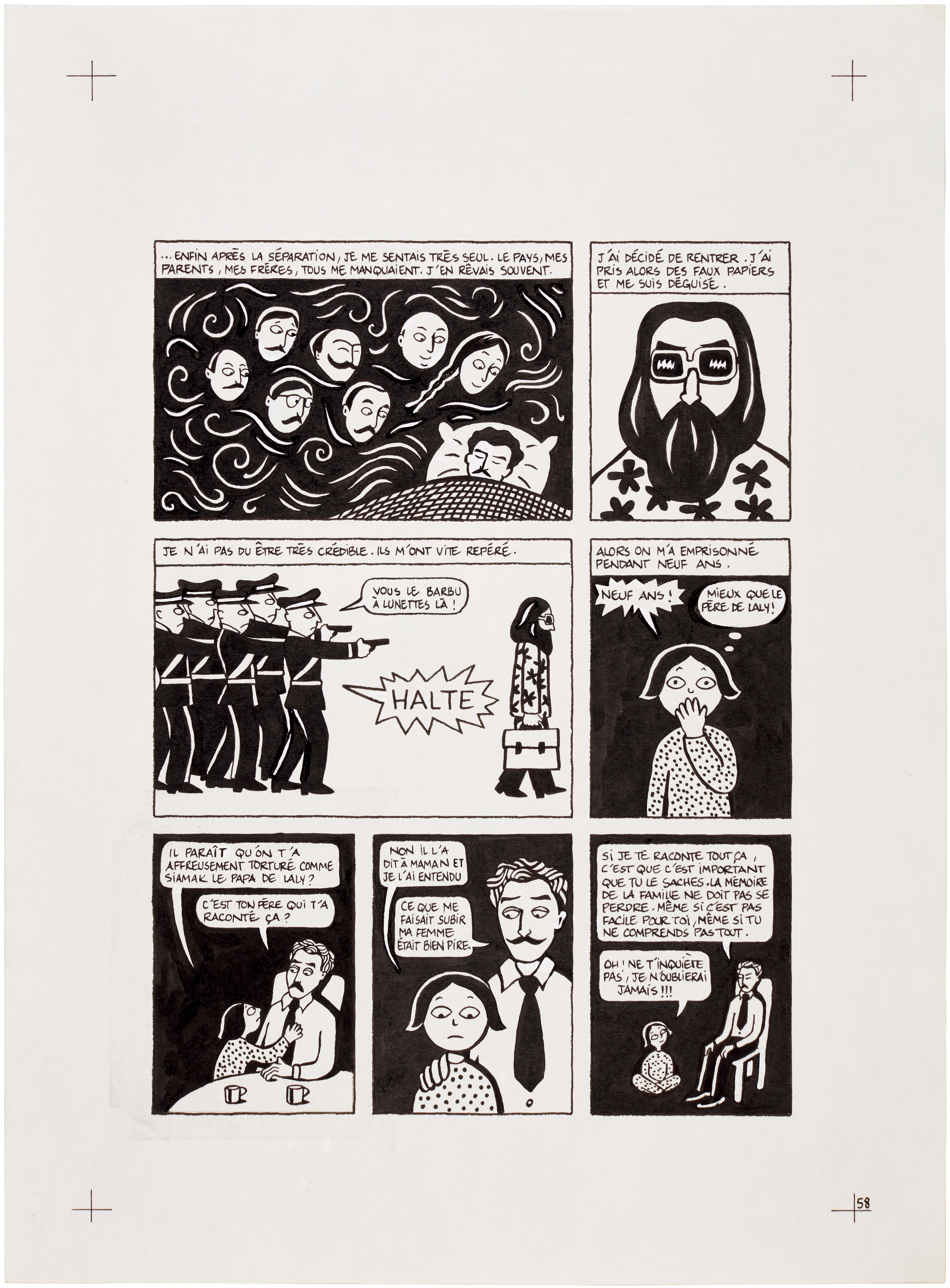 Marjane Satrapi — Persepolis (Original Book Art, page 58)