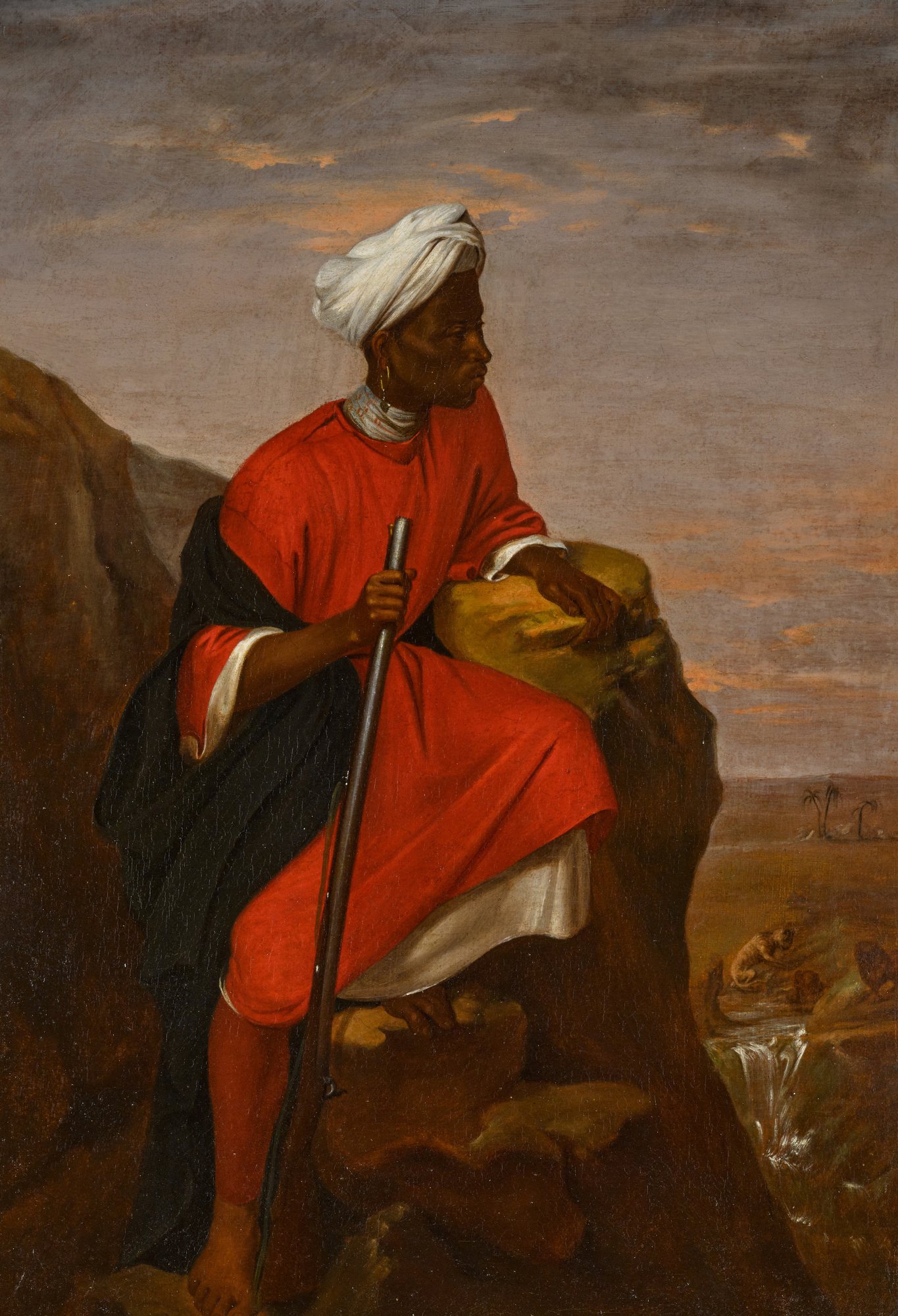 French School, circa 1800 — A Moroccan sentry in the desert