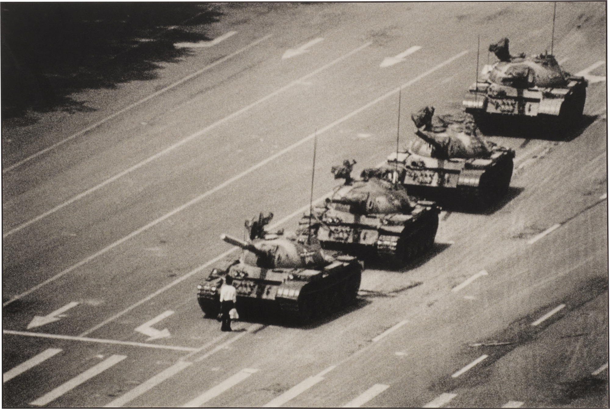 Stuart Franklin — 'The Tank Man' Stopping the Column of T59 Tanks, Tiananmen Square, Beijing, China, 4th June 1989
