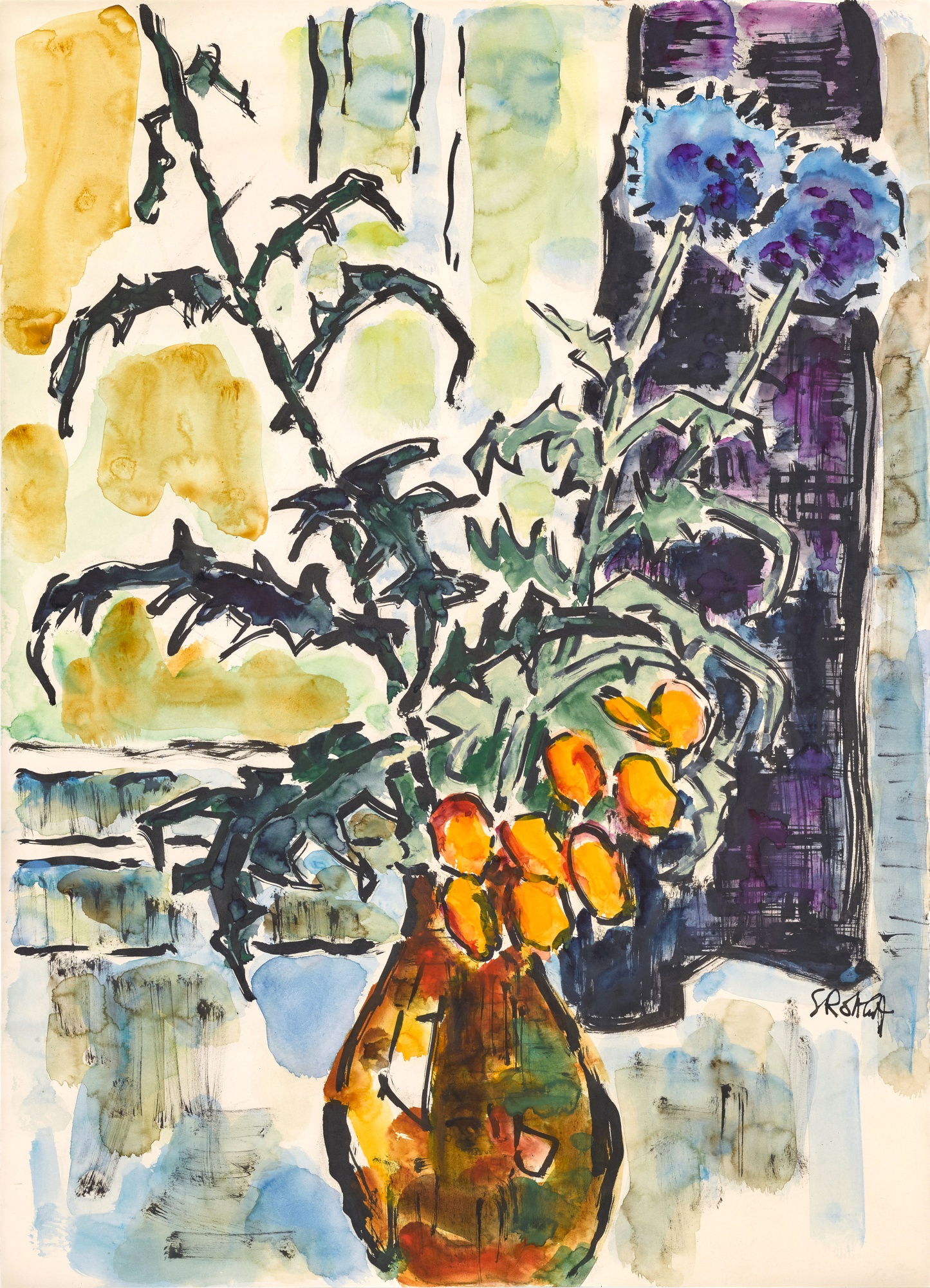 Karl Schmidt-Rottluff — Disteln or Blaudistel (Thistles or Blue Thistle)