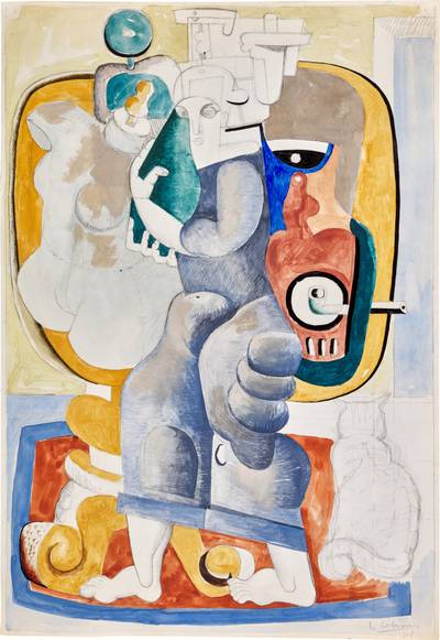 Femme au guéridon au mannequin et au chat