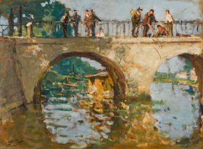 Les Pêcheurs sur le pont de Saint Mammés
