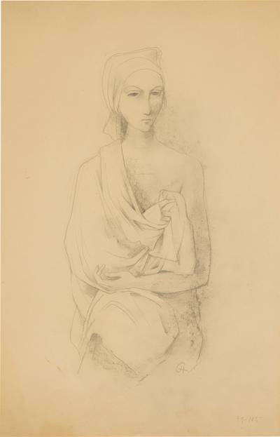 Mädchen mit Kopftuch und faltigem Umhang (Girl with Headscarf and Wrinkled Cape)