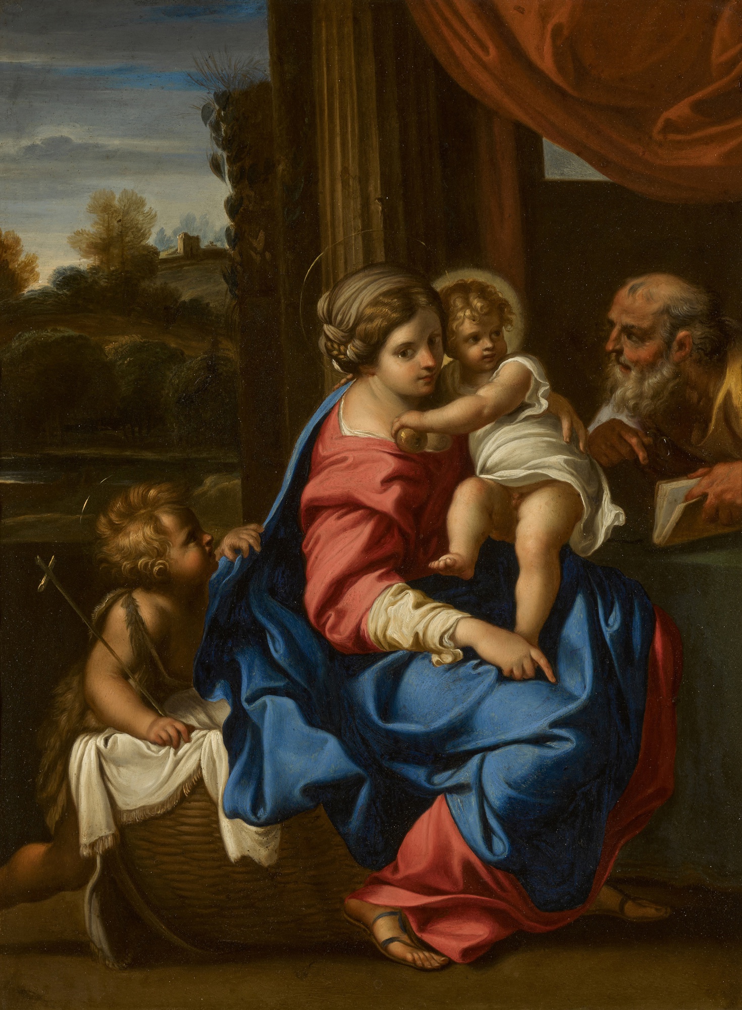 Circle of Annibale Carracci — The Holy Family with the Infant Saint John the Baptist