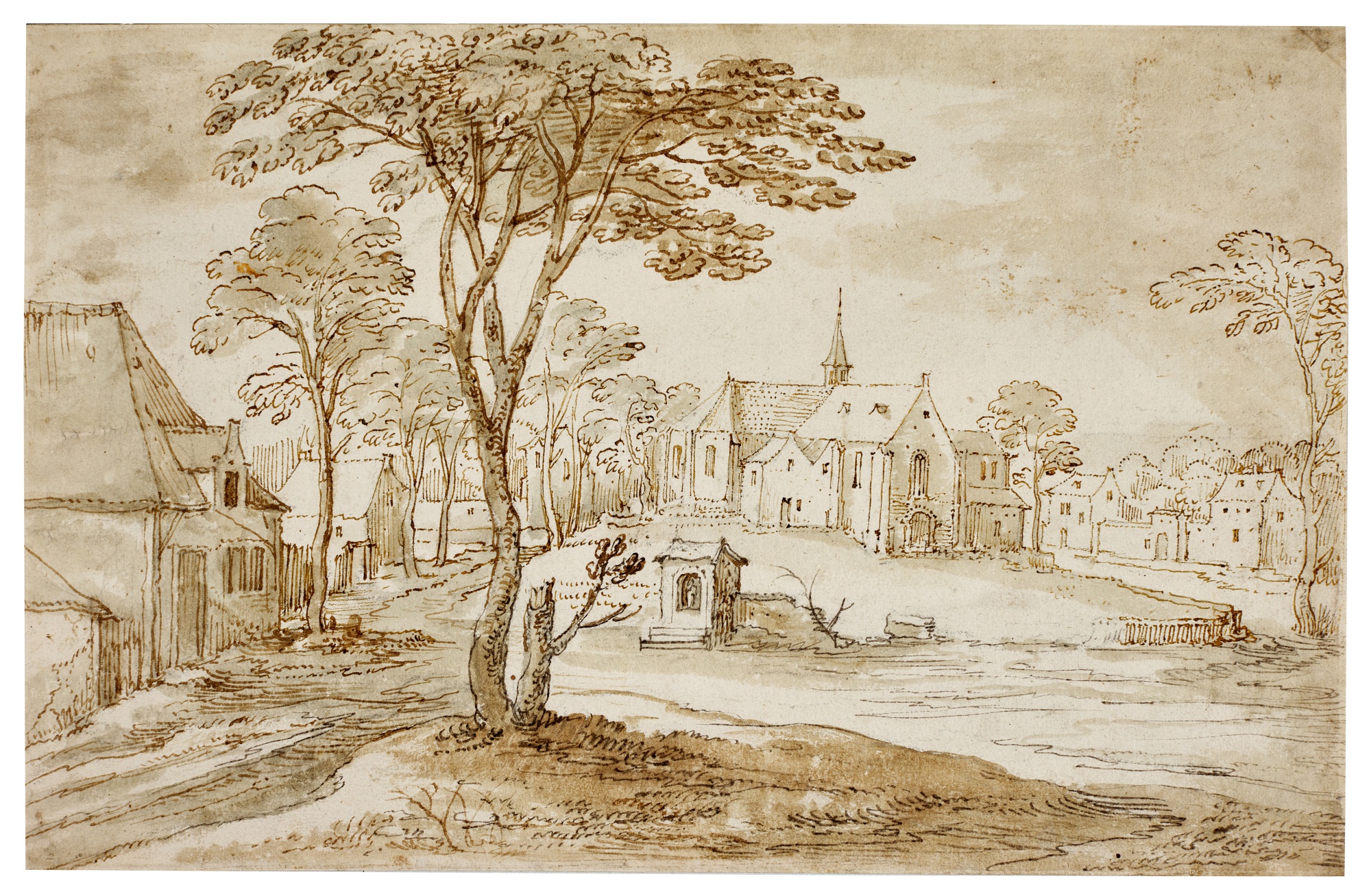 Joos de Momper the Younger — A village scene, with a church