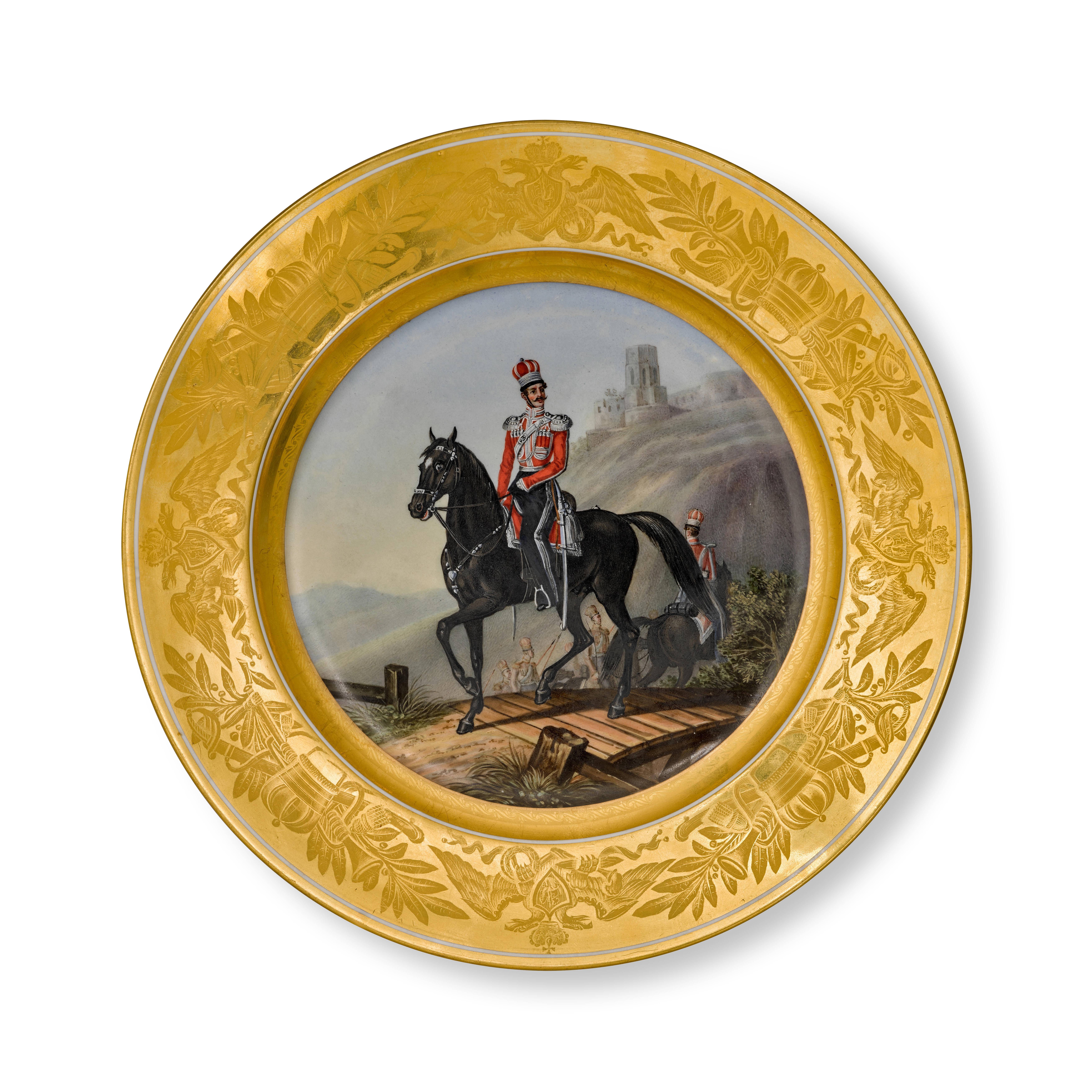 Unknown — Senior Officer of the Crimean Tatars Squadron: a military porcelain plate, Imperial Porcelain Manufactory, St Petersburg, period of Nicholas I, 1835