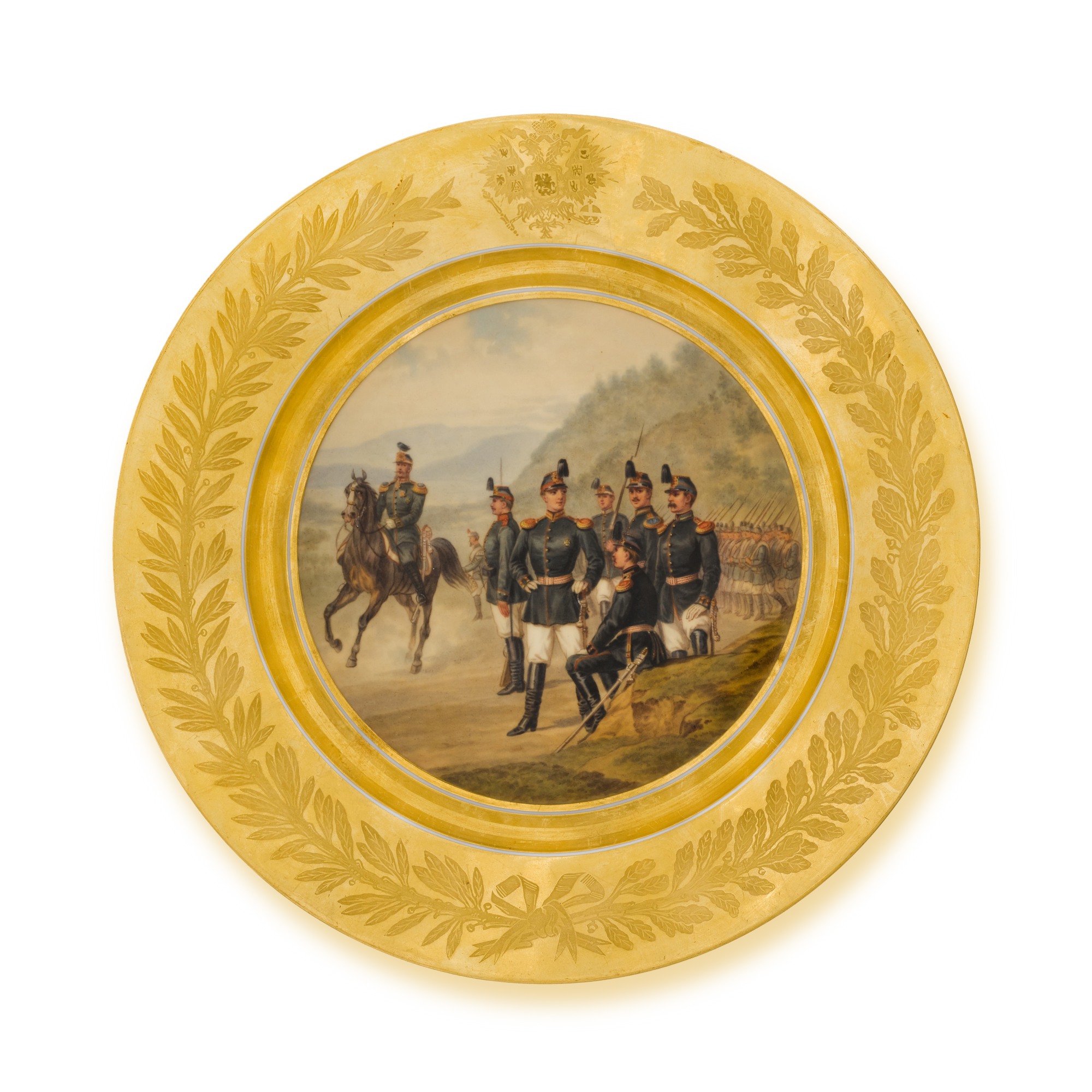 Unknown — The 19th Infantry Division: a military porcelain plate, Imperial Porcelain Factory, St Petersburg, period of Alexander III, 1886