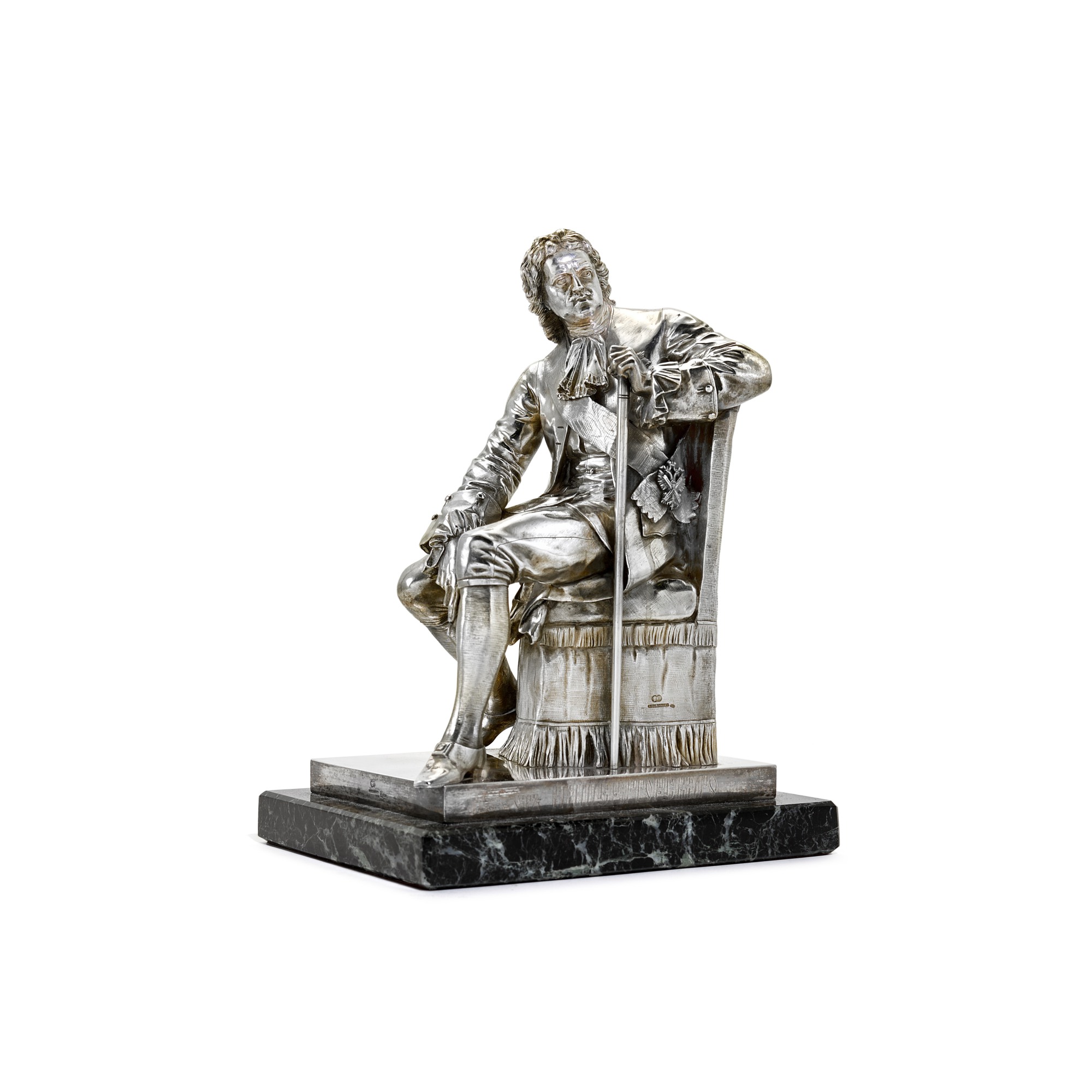 Unknown — A silver sculpture of Peter the Great, Sokolov, after the design by Alexander Opekushin, St Petersburg, 1872