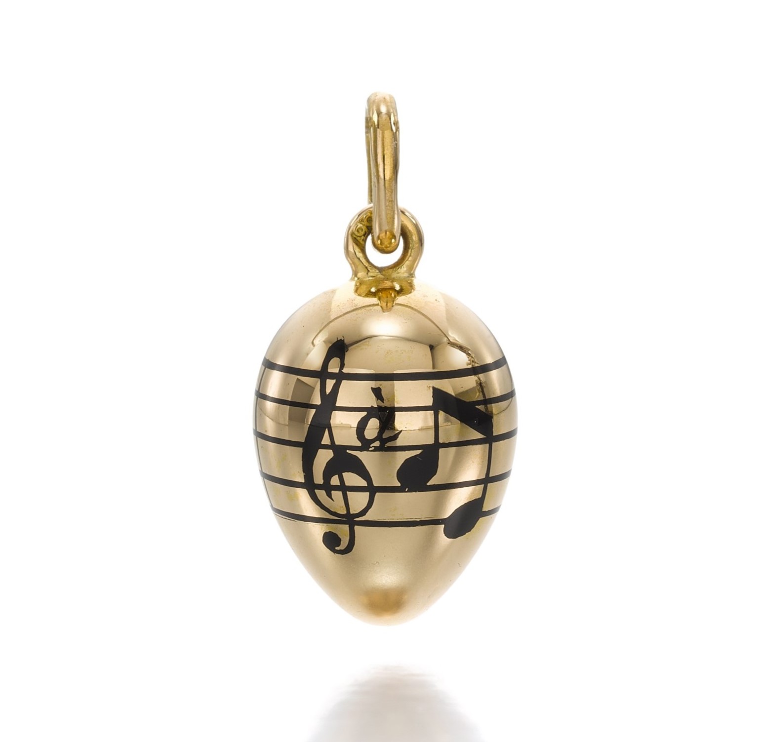 Unknown — A Fabergé gold and champlevé enamel egg pendant, workmaster Oskar Pihl, St Petersburg, pre-1897