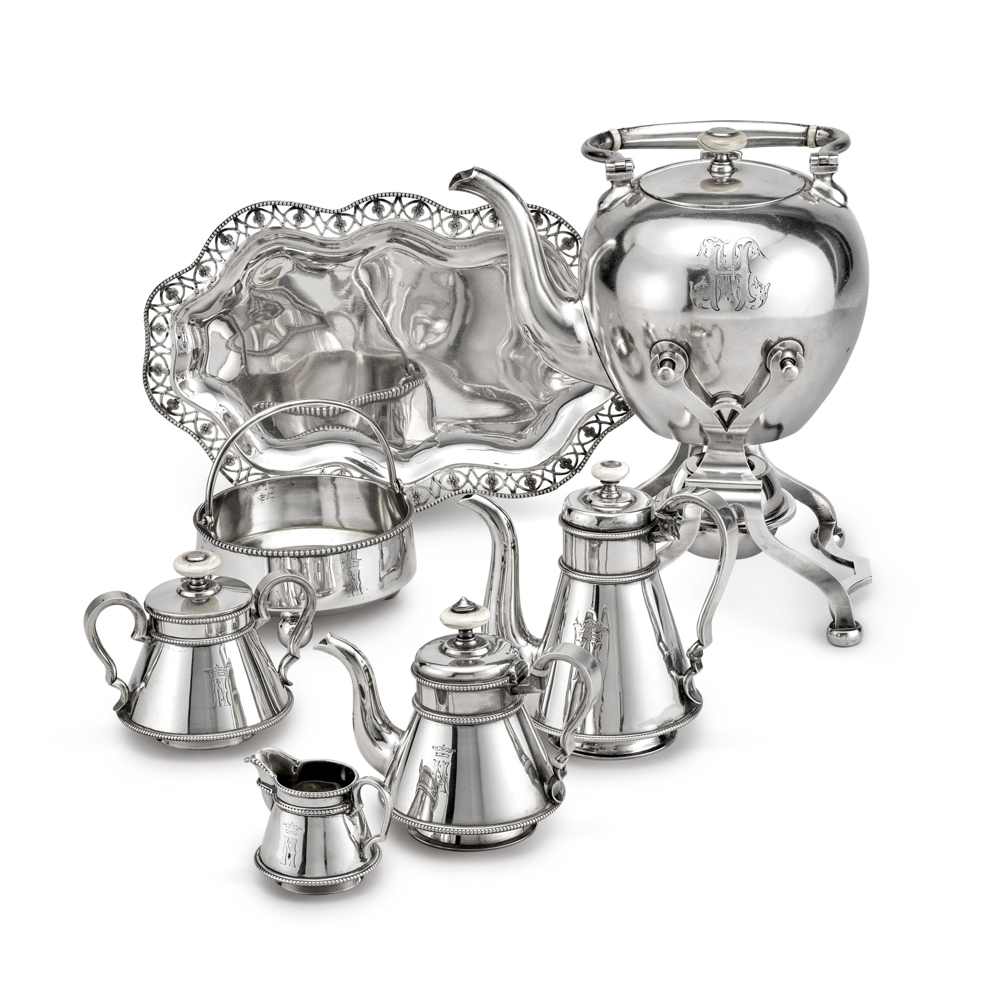 Unknown — A silver part tea service, St Petersburg, 1876-1886