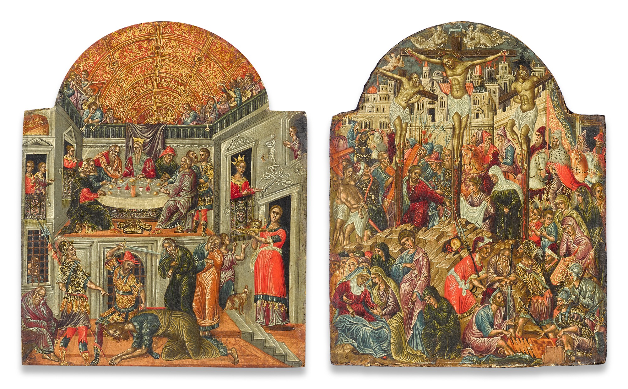 Unknown — Two arched wings from a triptych, George Klontzas, Crete, late 16th century