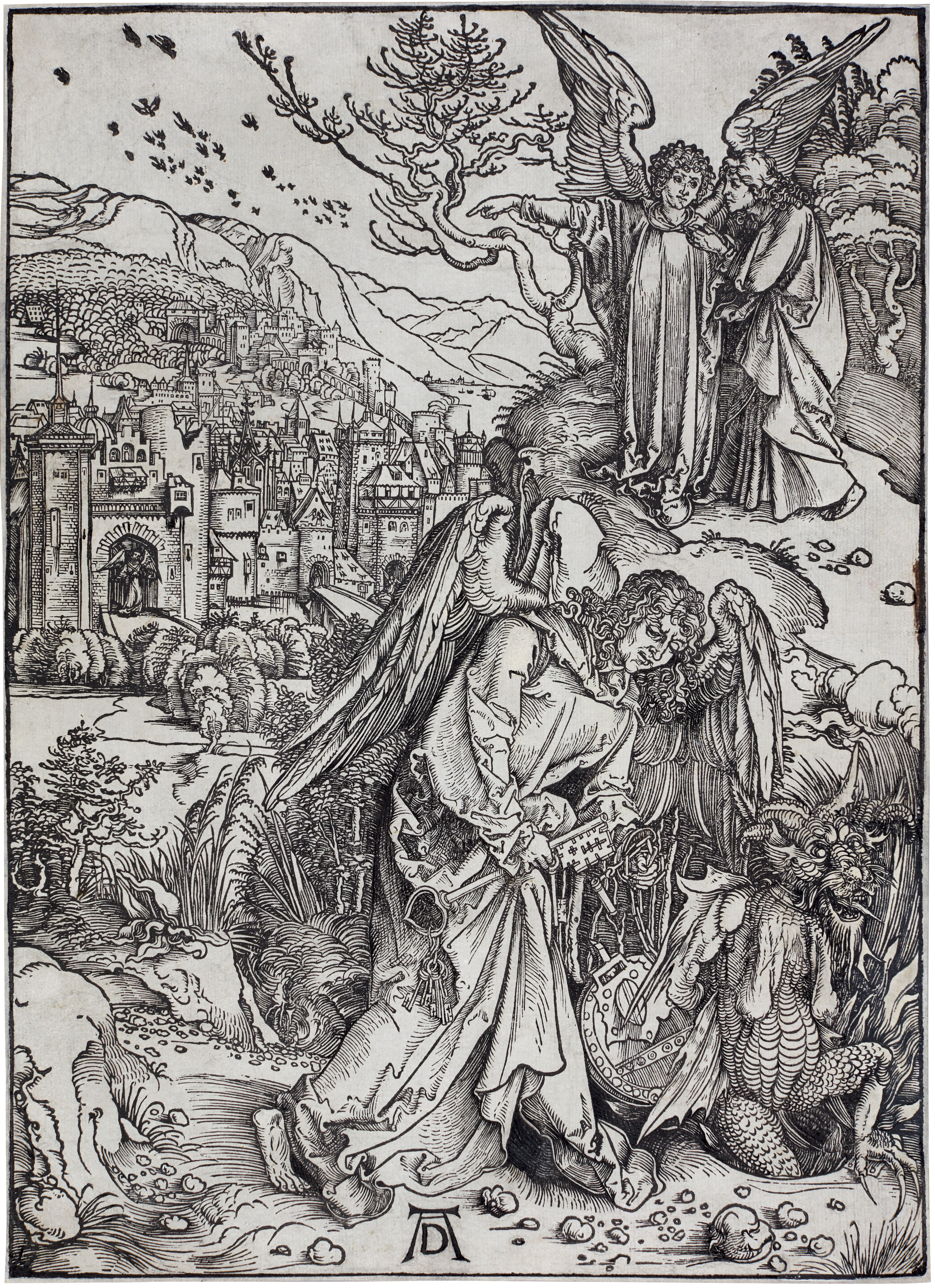 Albrecht Dürer — The Angel with the Key to the Bottomless Pit, from The Apocalypse