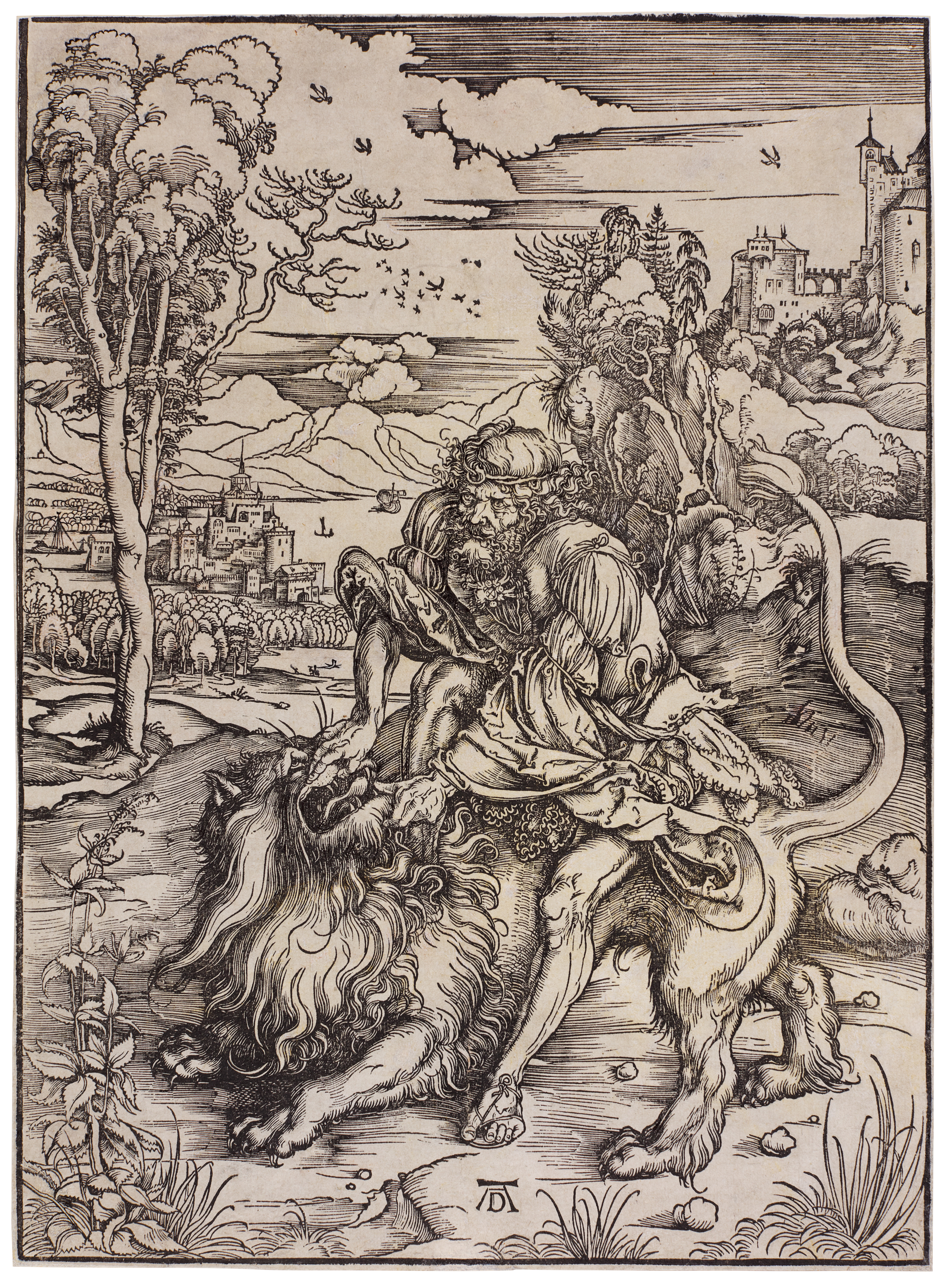 Albrecht Dürer — Samson rending the Lion