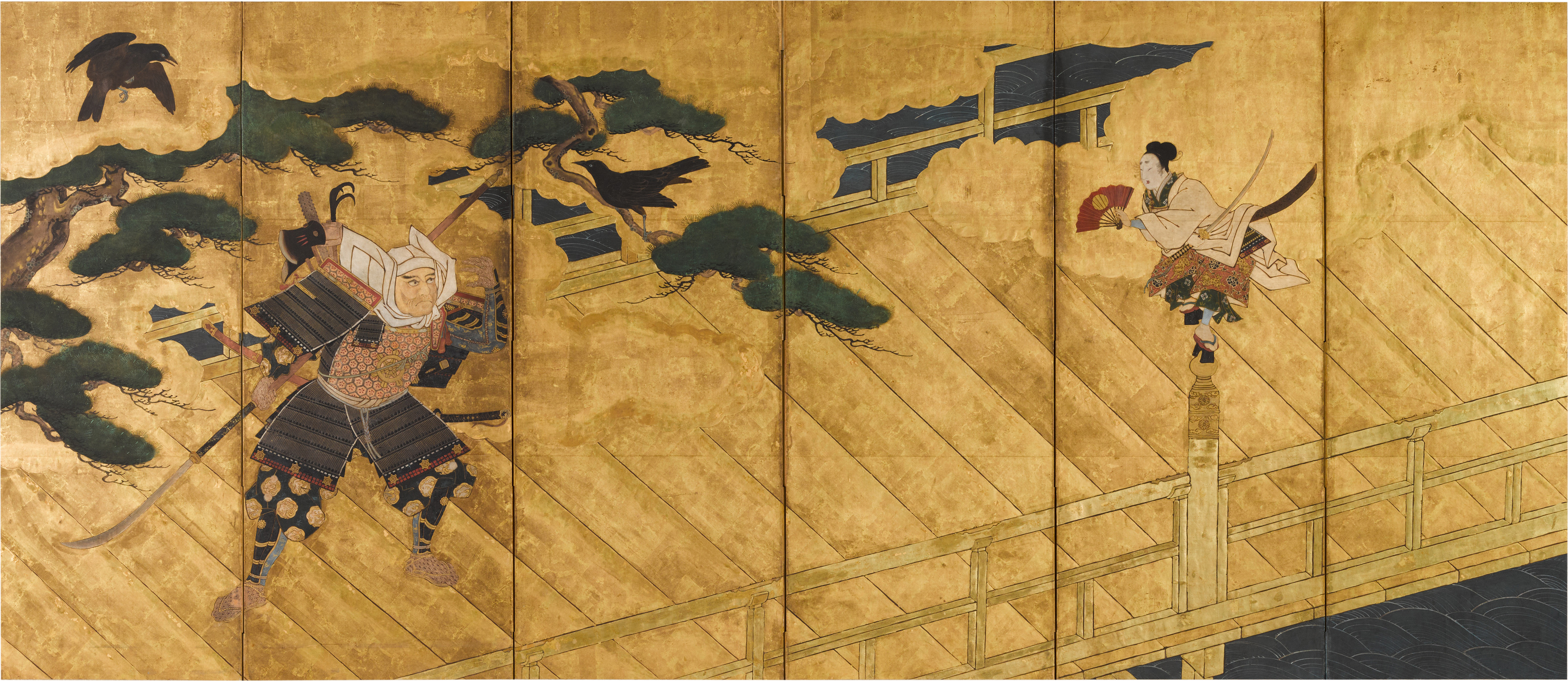 Anonymous — The Battle of Gojo Bridge | Momoyama - Edo period, 17th century