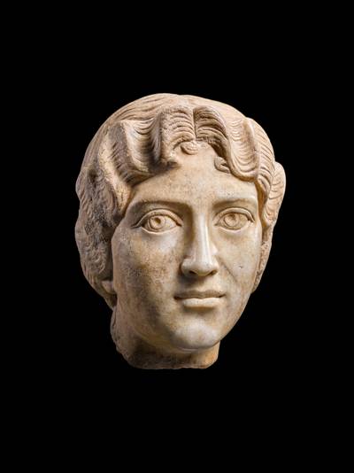 A Roman Marble Portrait Head of a Woman, 160-180 A.D.