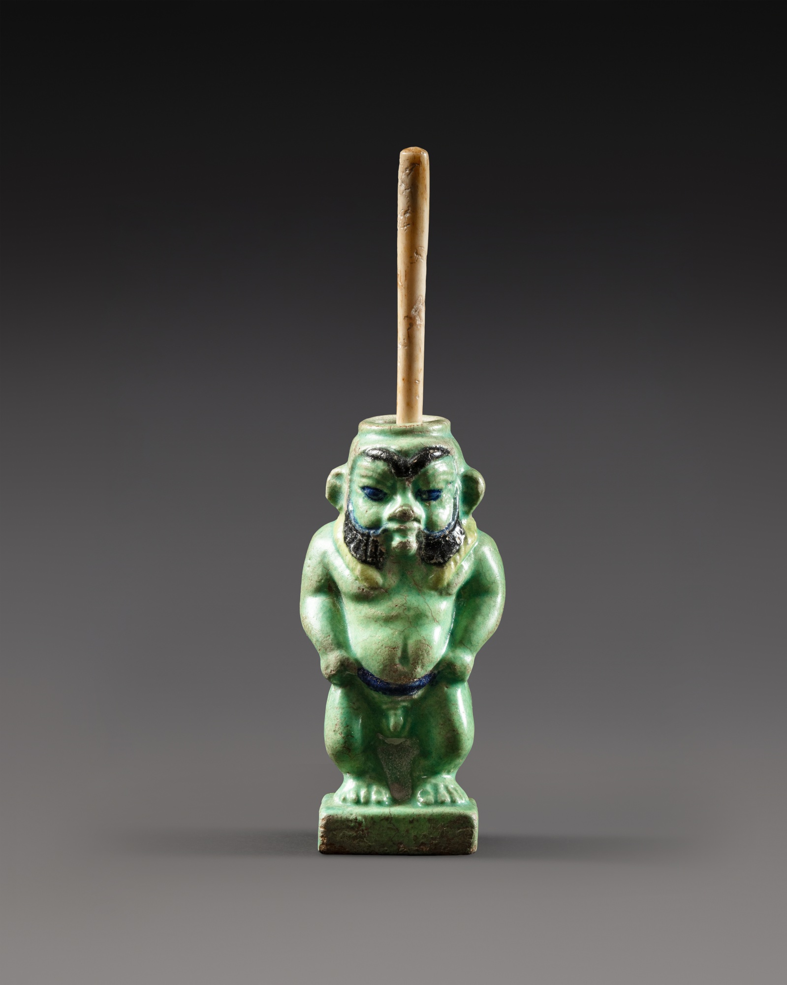 An Egyptian Polychrome Faience Cosmetic Vessel — An Egyptian Polychrome Faience Cosmetic Vessel, 21st/25th Dynasty, circa 1077-525 B.C.