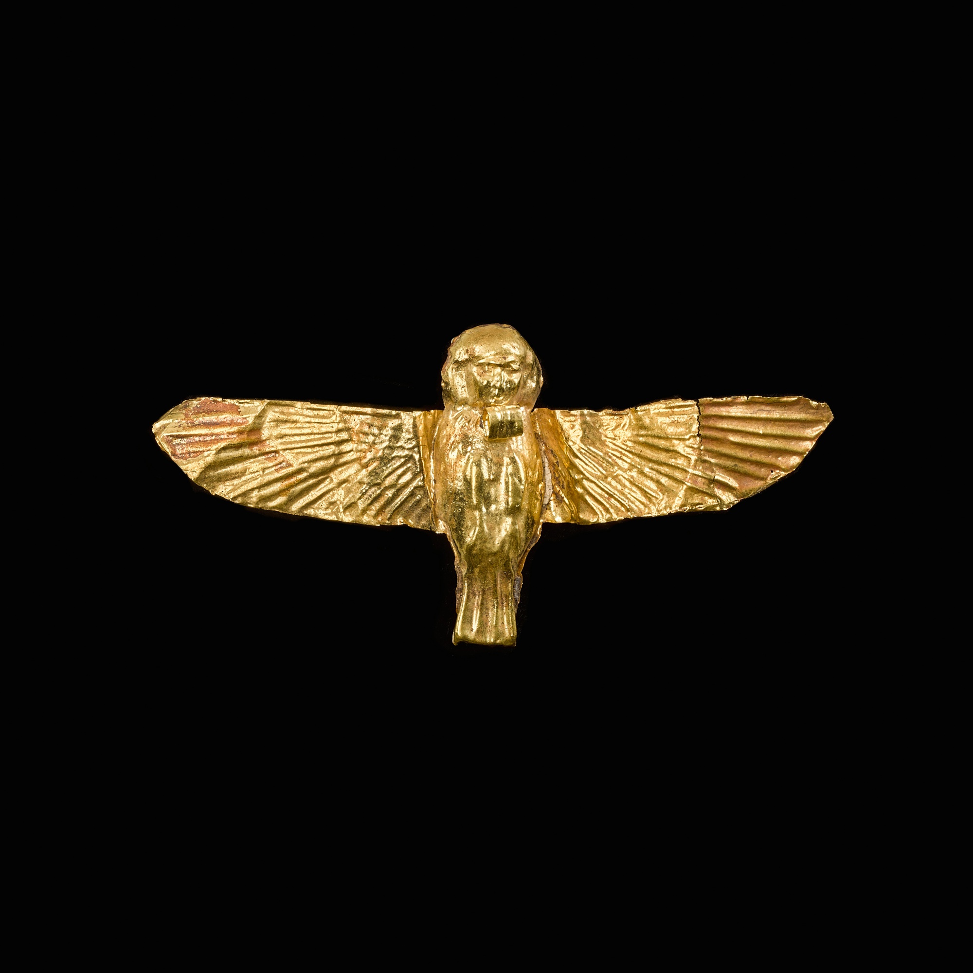 An Egyptian Gold Amulet of the Ba-bird — An Egyptian Gold Amulet of the Ba-bird, 30th Dynasty/Ptolemaic Period, 380/330 B.C.